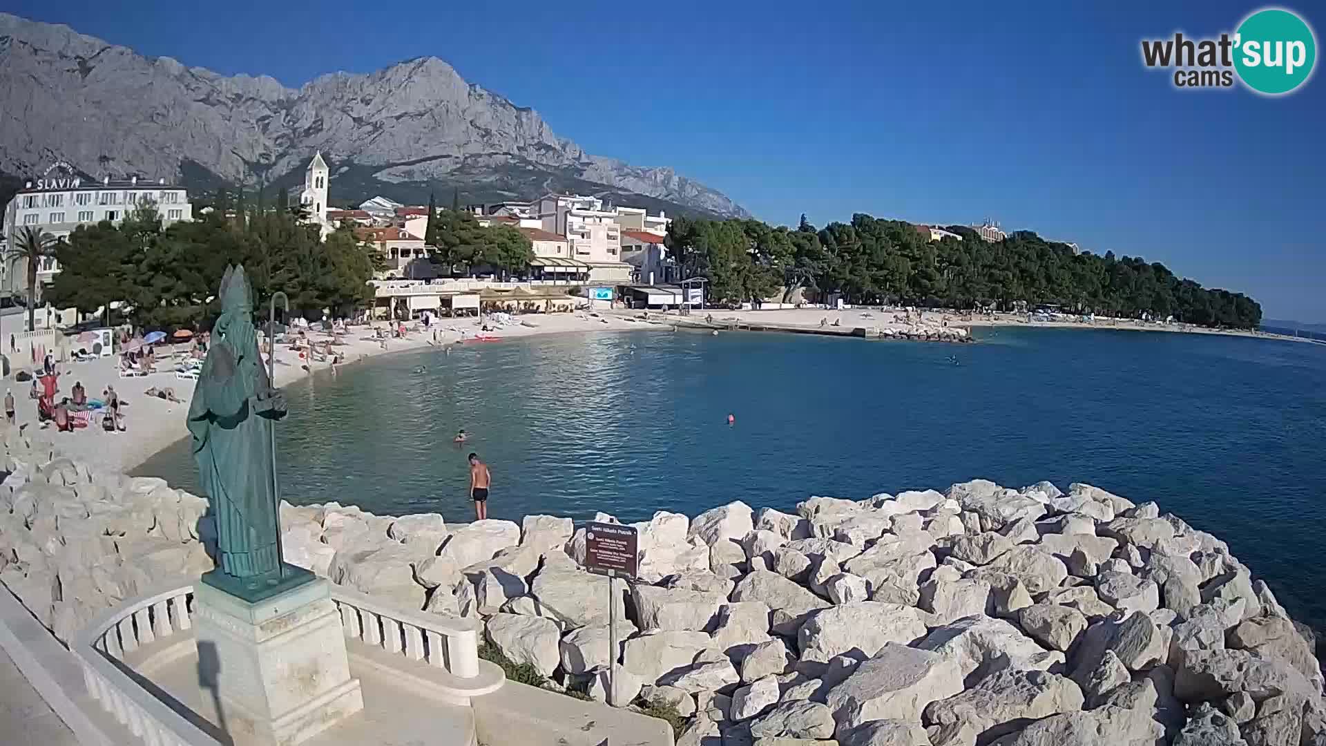 Webcam live Baška Voda – St. Nikola und Strand