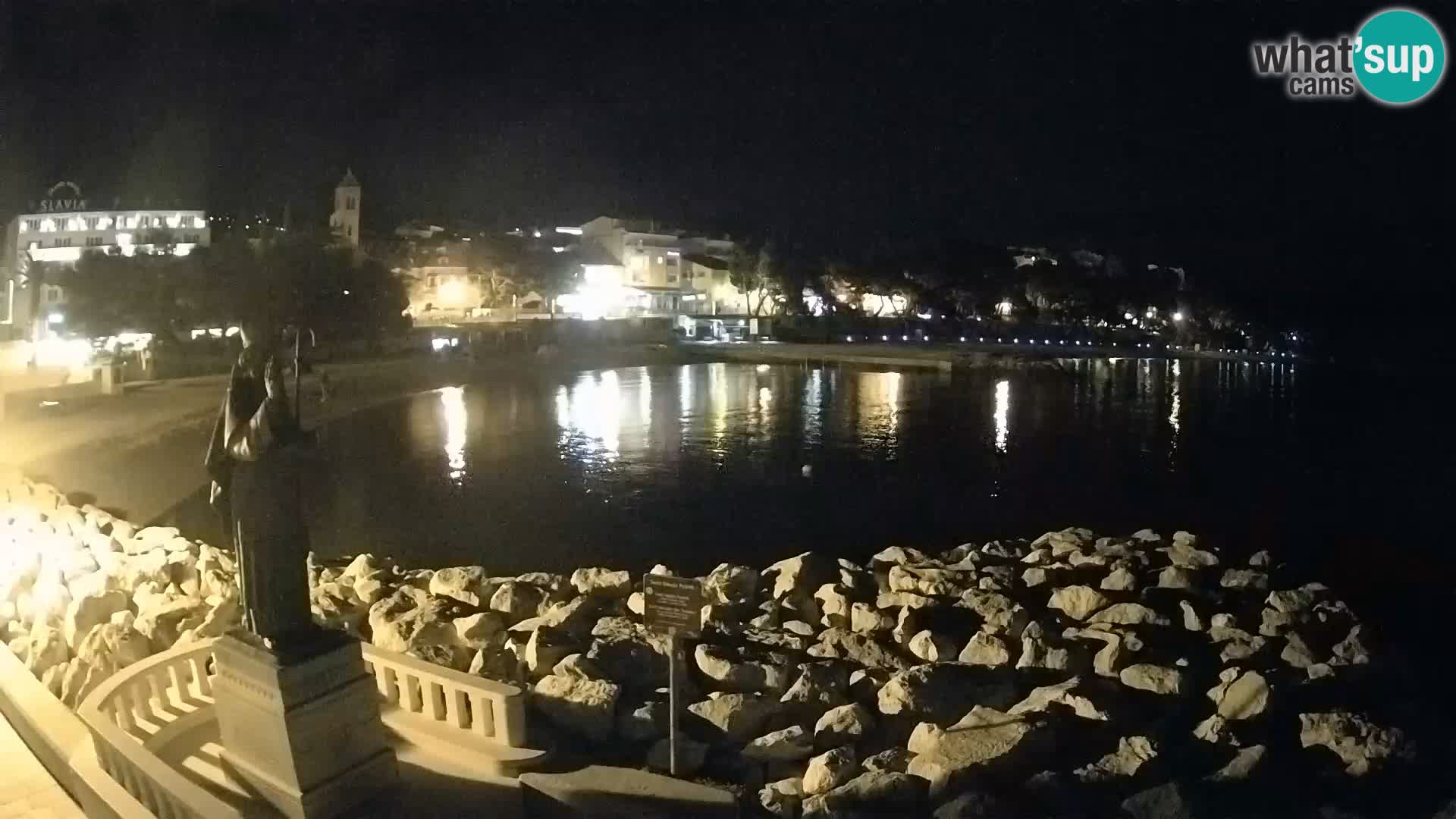 Webcam Baška Voda Croatia | Saint Nikola and beach