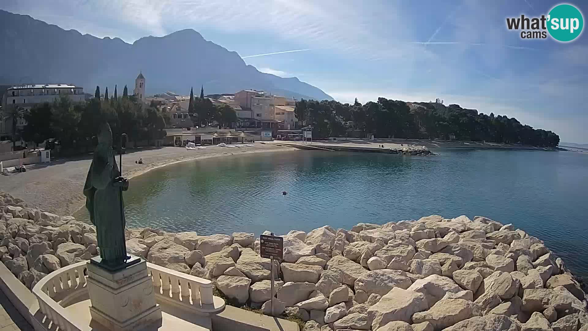Spletna kamera Baška Voda – Sv. Nikola in plaža