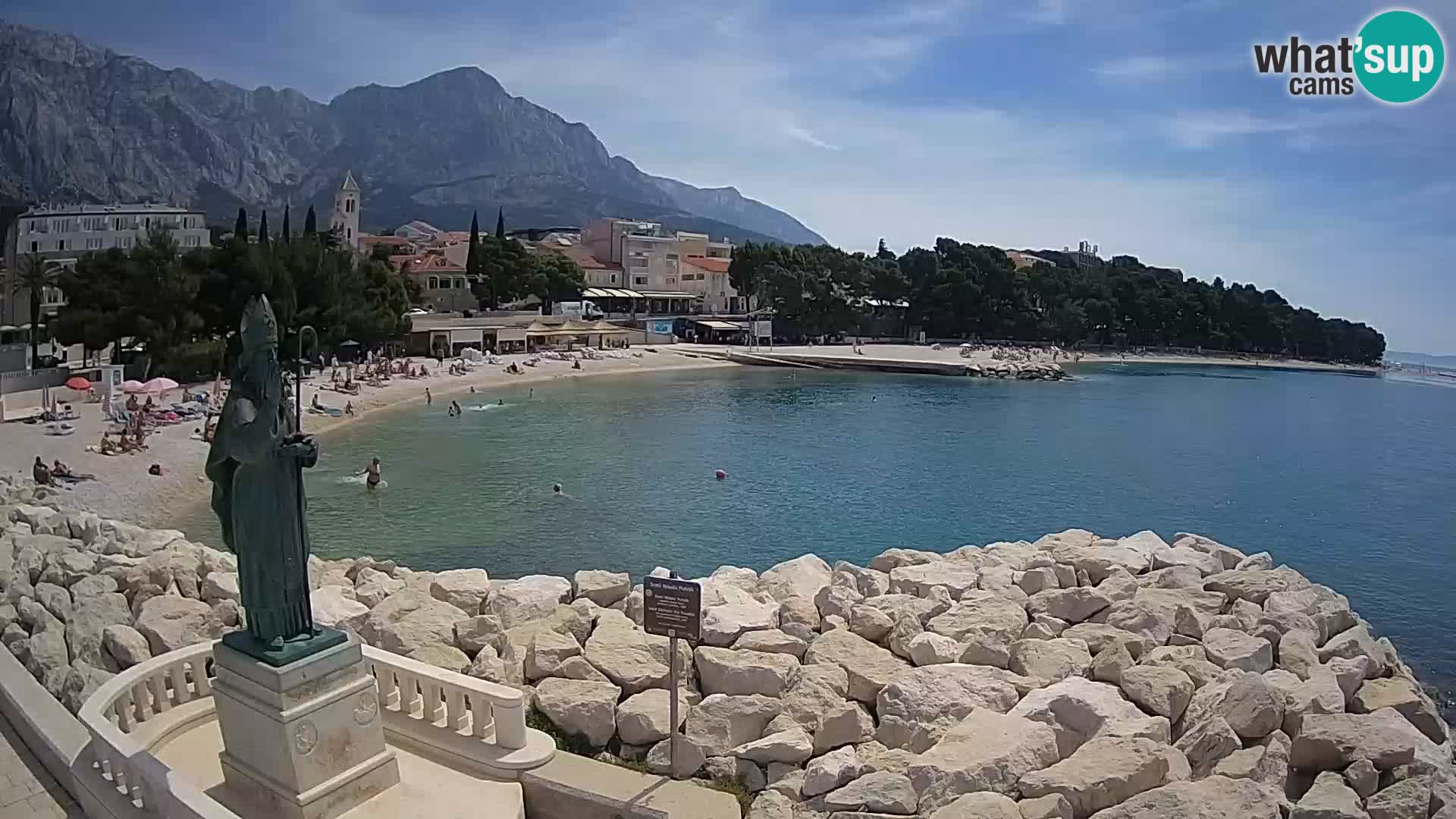 Webcam live Baška Voda – St. Nikola und Strand