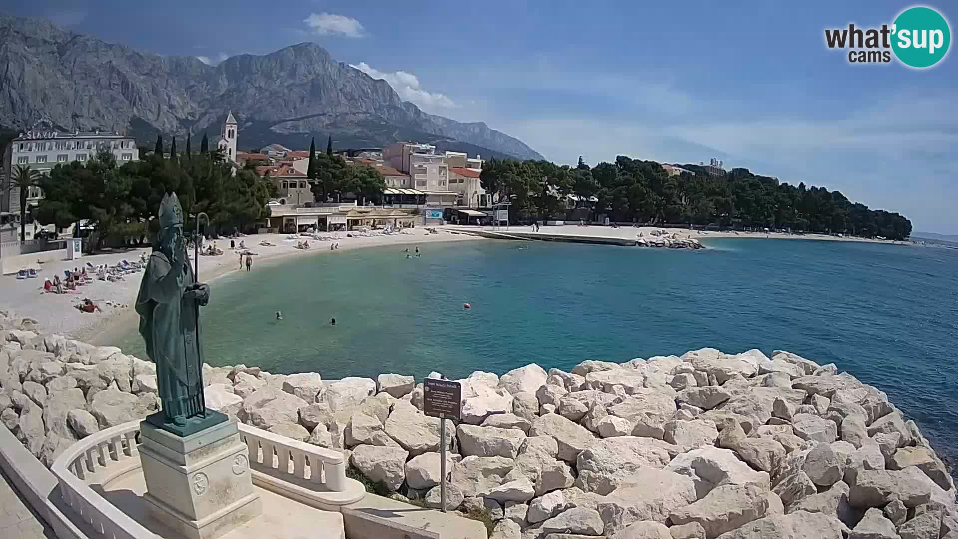 Webcam live Baška Voda – St. Nikola und Strand