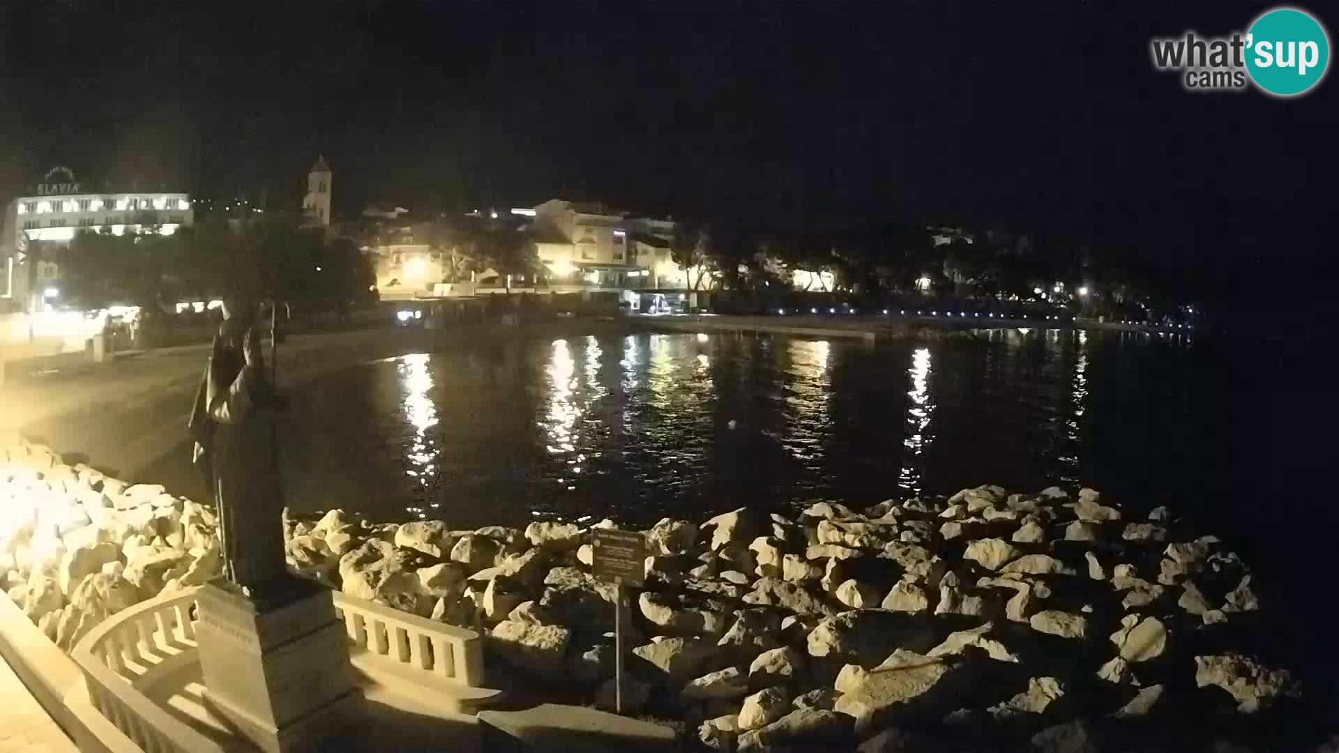 Webcam Baška Voda Croatia | Saint Nikola and beach
