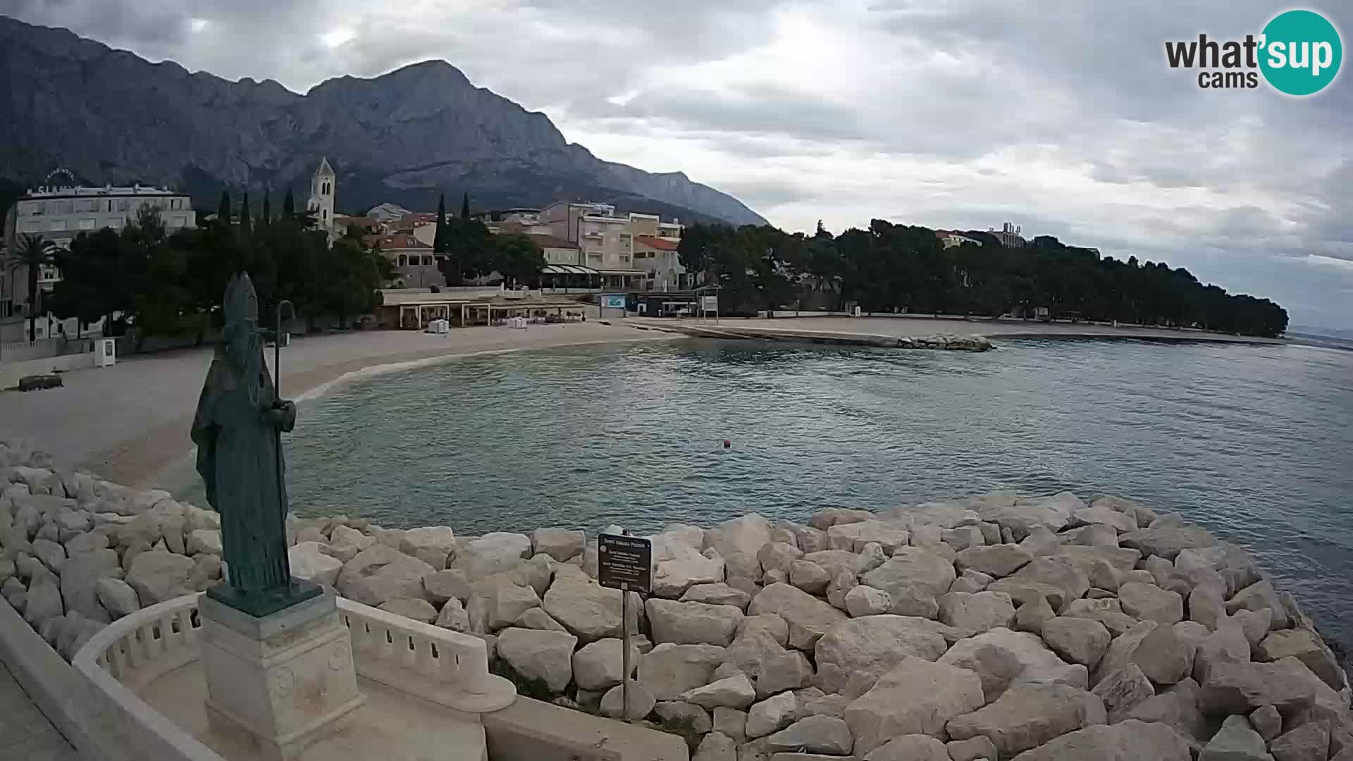 Spletna kamera Baška Voda – Sv. Nikola in plaža