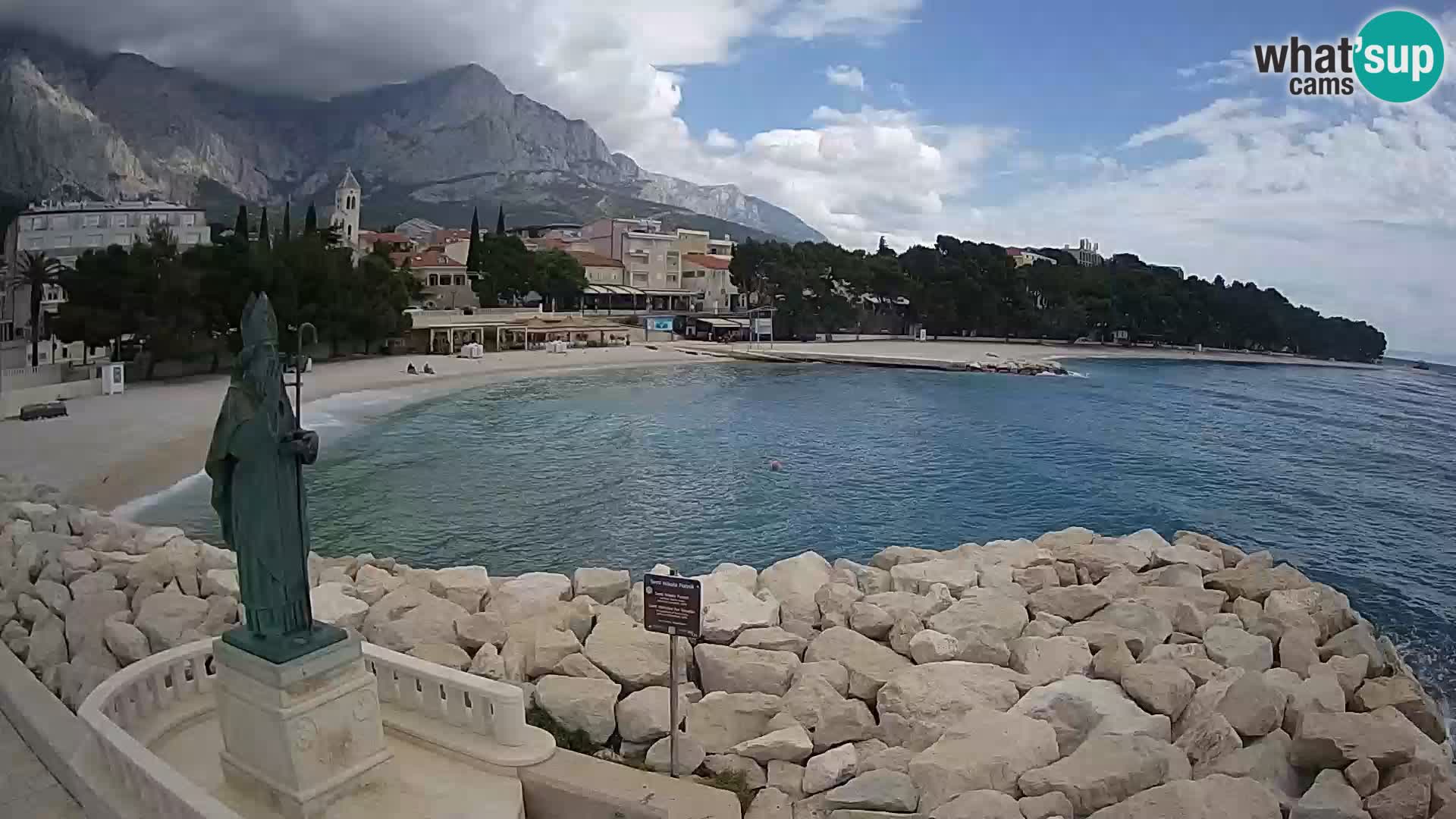 Spletna kamera Baška Voda – Sv. Nikola in plaža