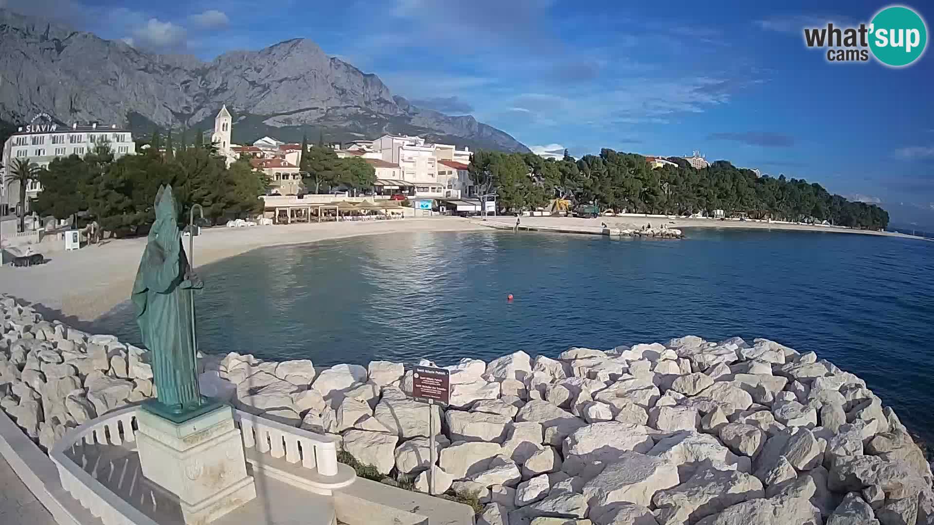 Spletna kamera Baška Voda – Sv. Nikola in plaža