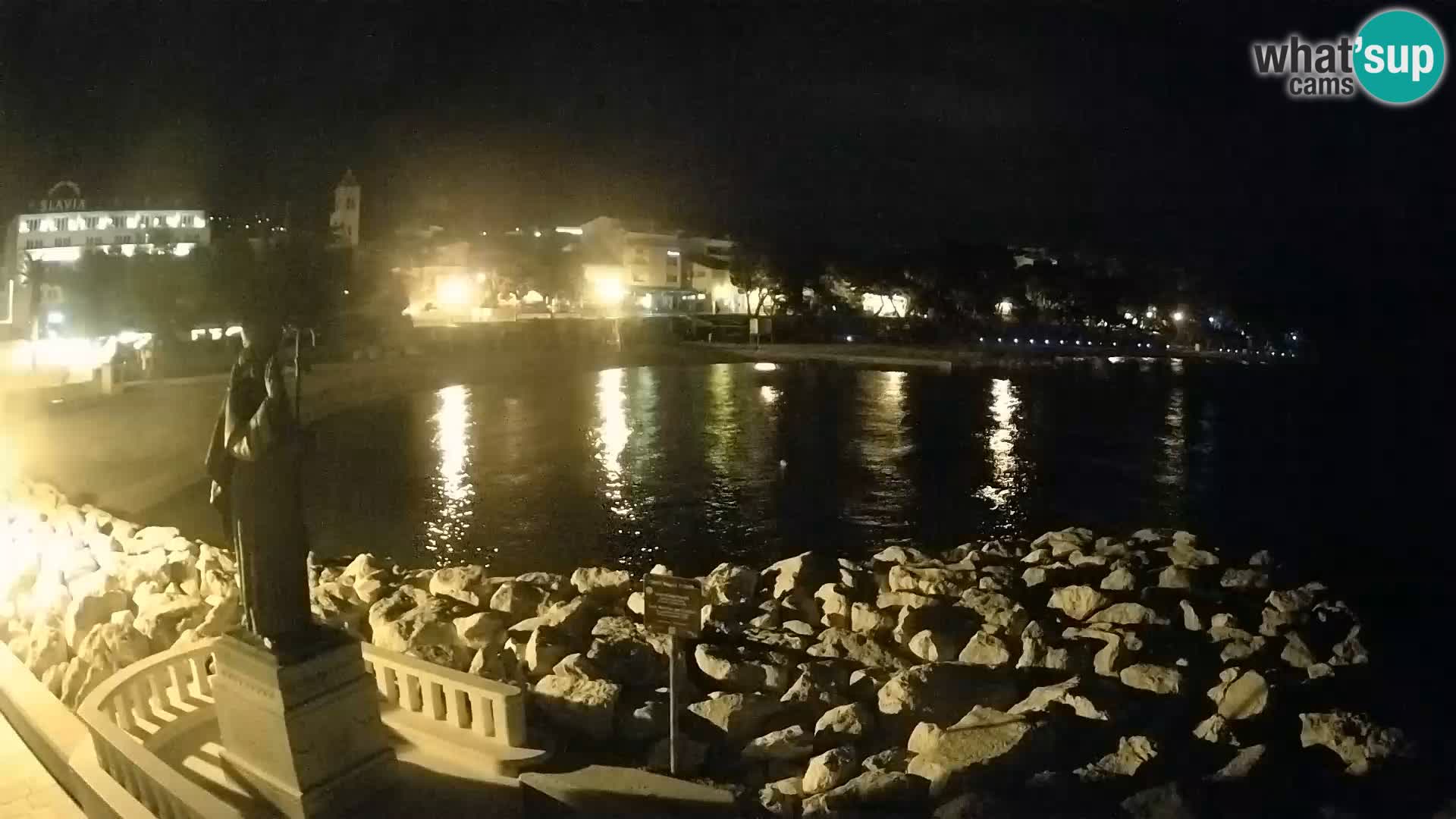 Webcam Baška Voda – Saint Nikola and beach