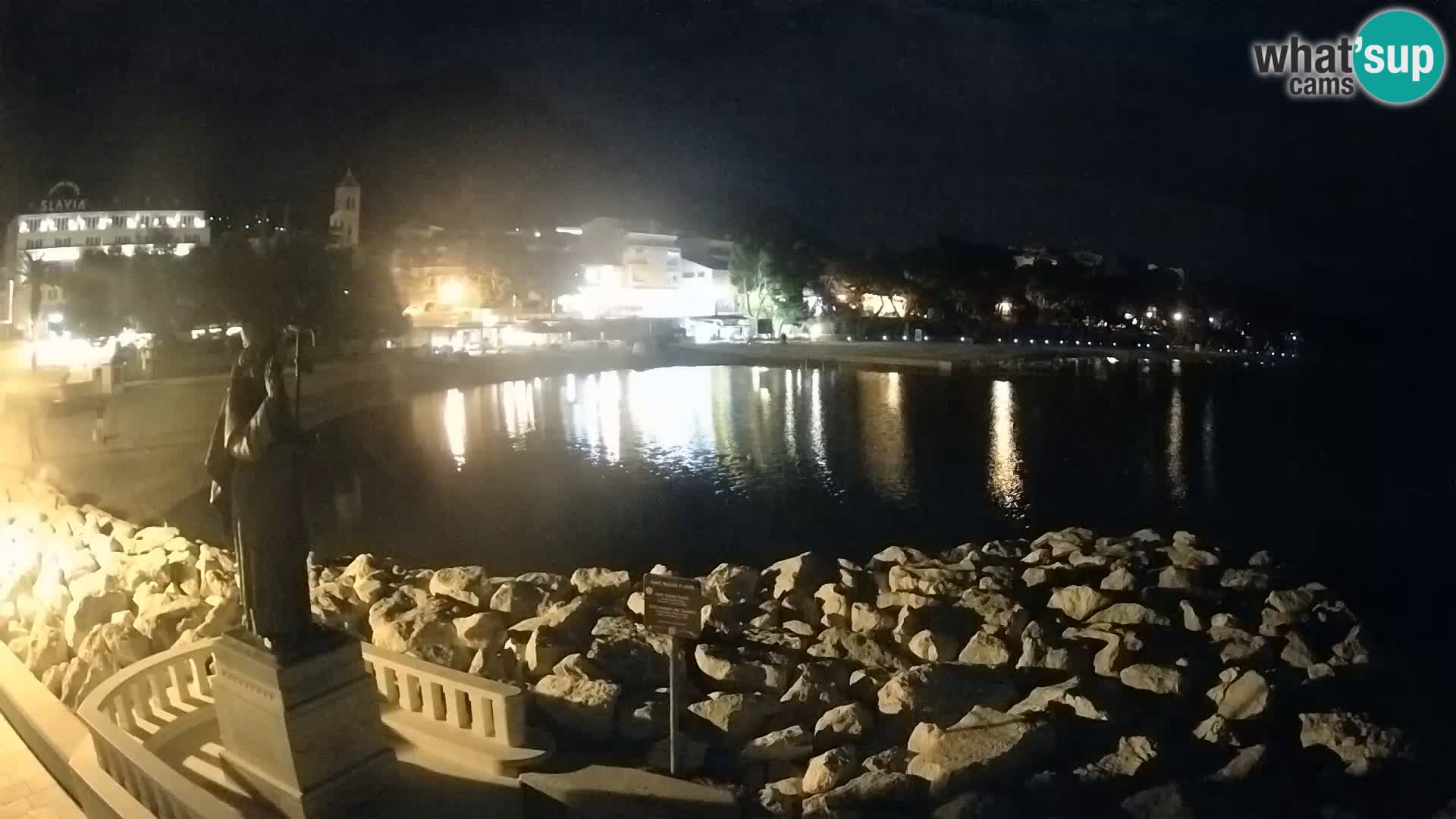 Webcam Baška Voda – Saint Nikola and beach