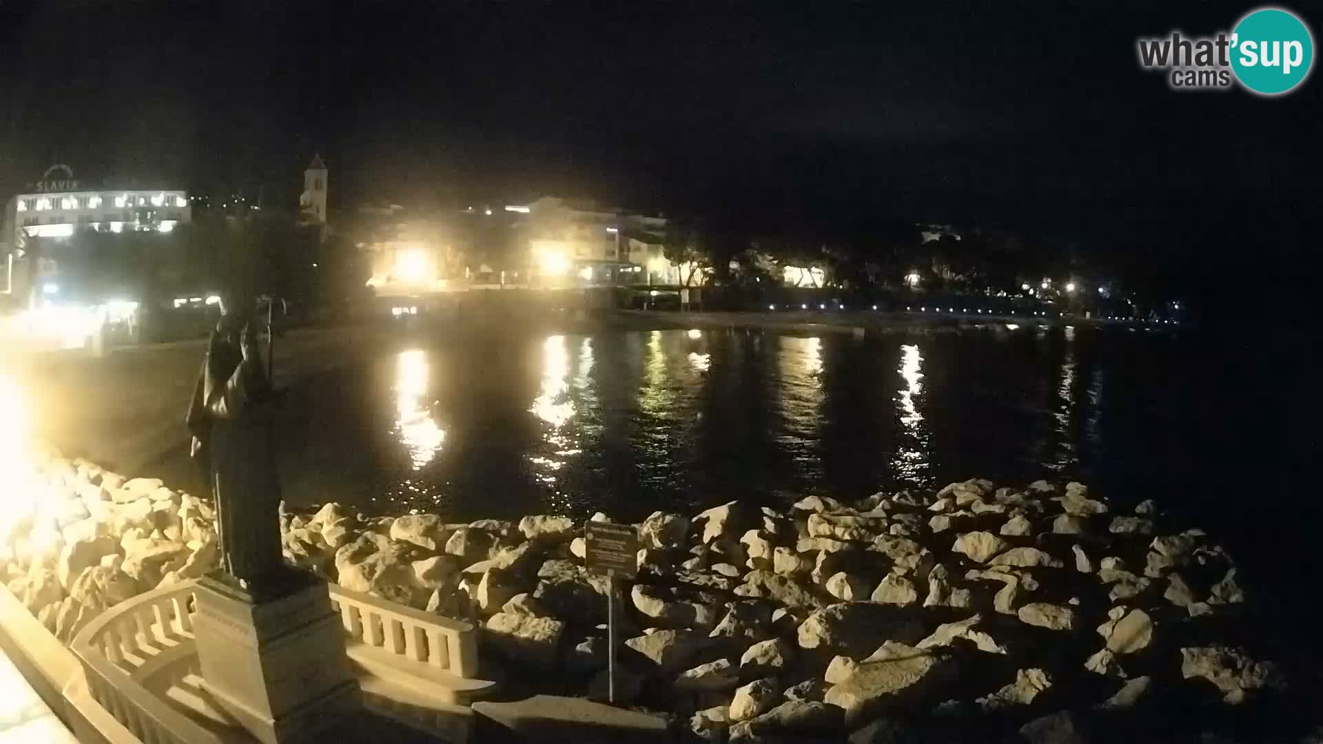 Webcam Baška Voda Croatia | Saint Nikola and beach