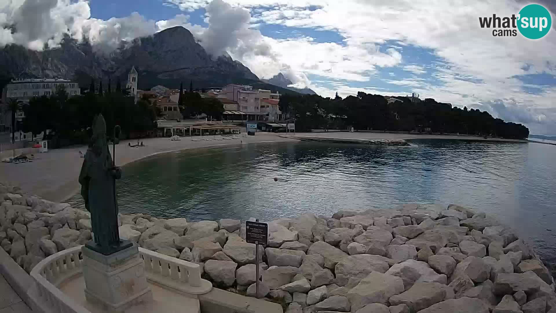 Spletna kamera Baška Voda – Sv. Nikola in plaža