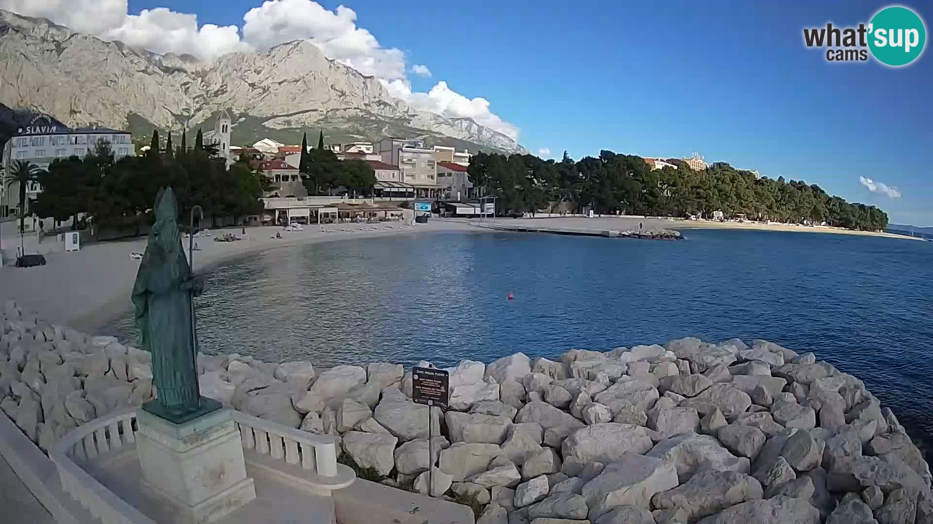 Spletna kamera Baška Voda – Sv. Nikola in plaža