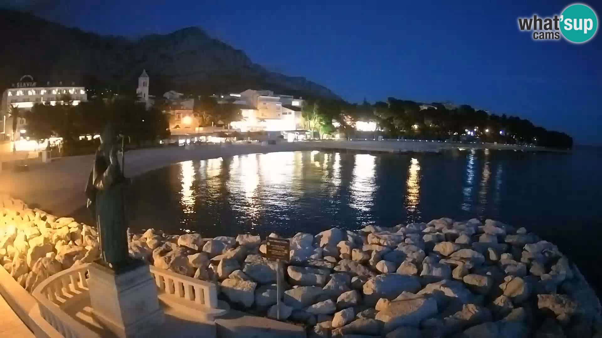Spletna kamera Baška Voda – Sv. Nikola in plaža