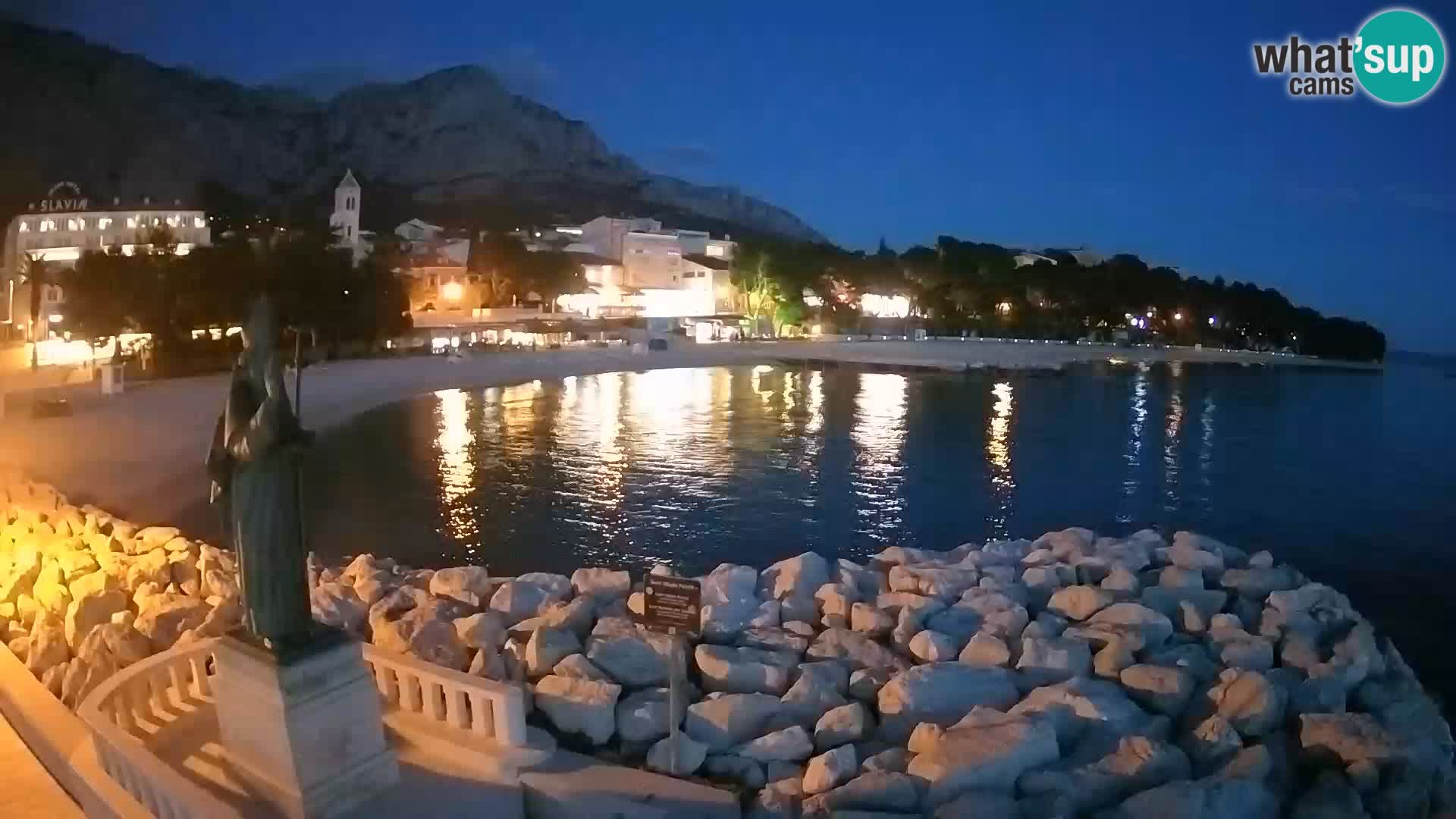 Spletna kamera Baška Voda – Sv. Nikola in plaža