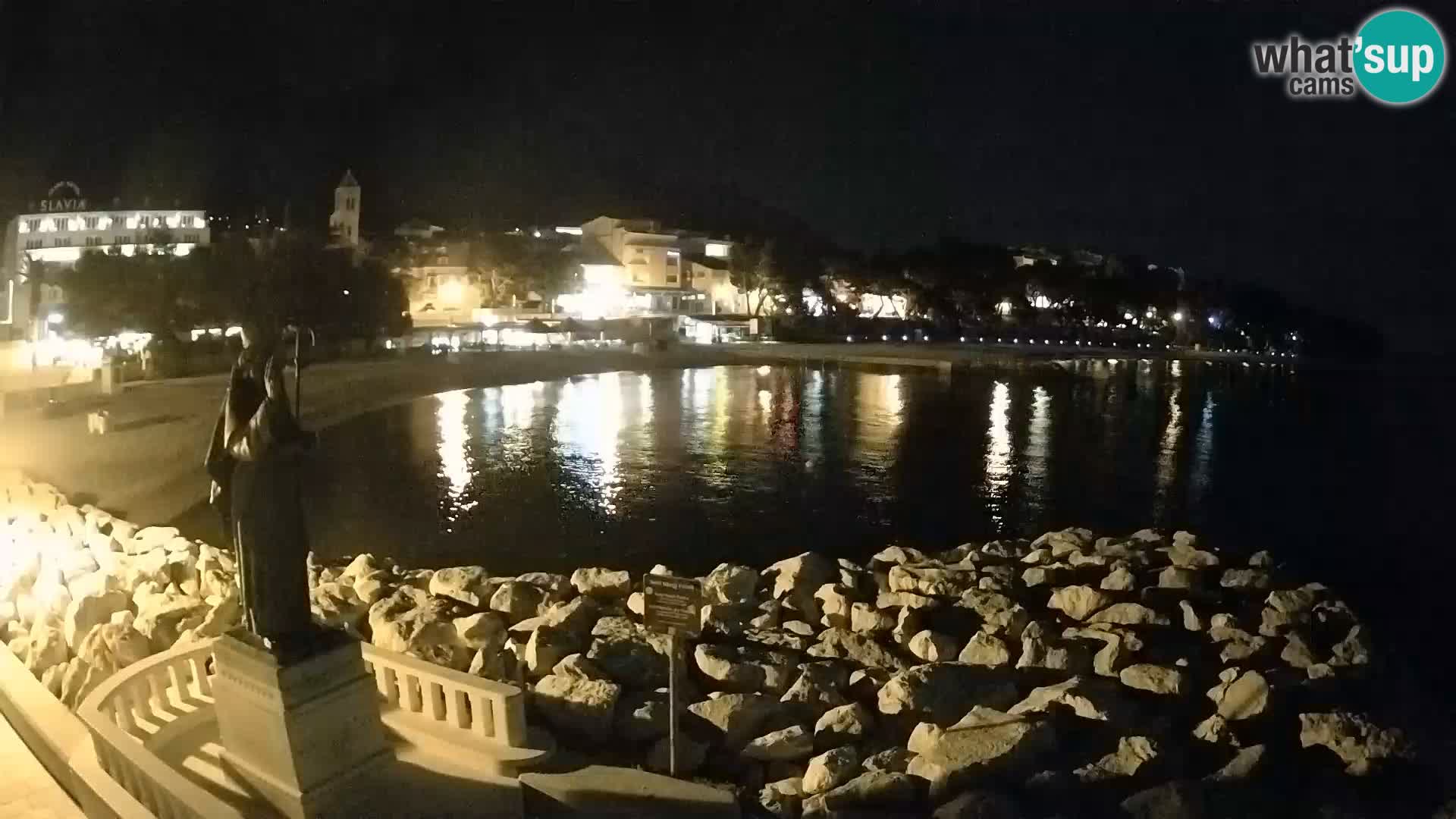 Spletna kamera Baška Voda – Sv. Nikola in plaža
