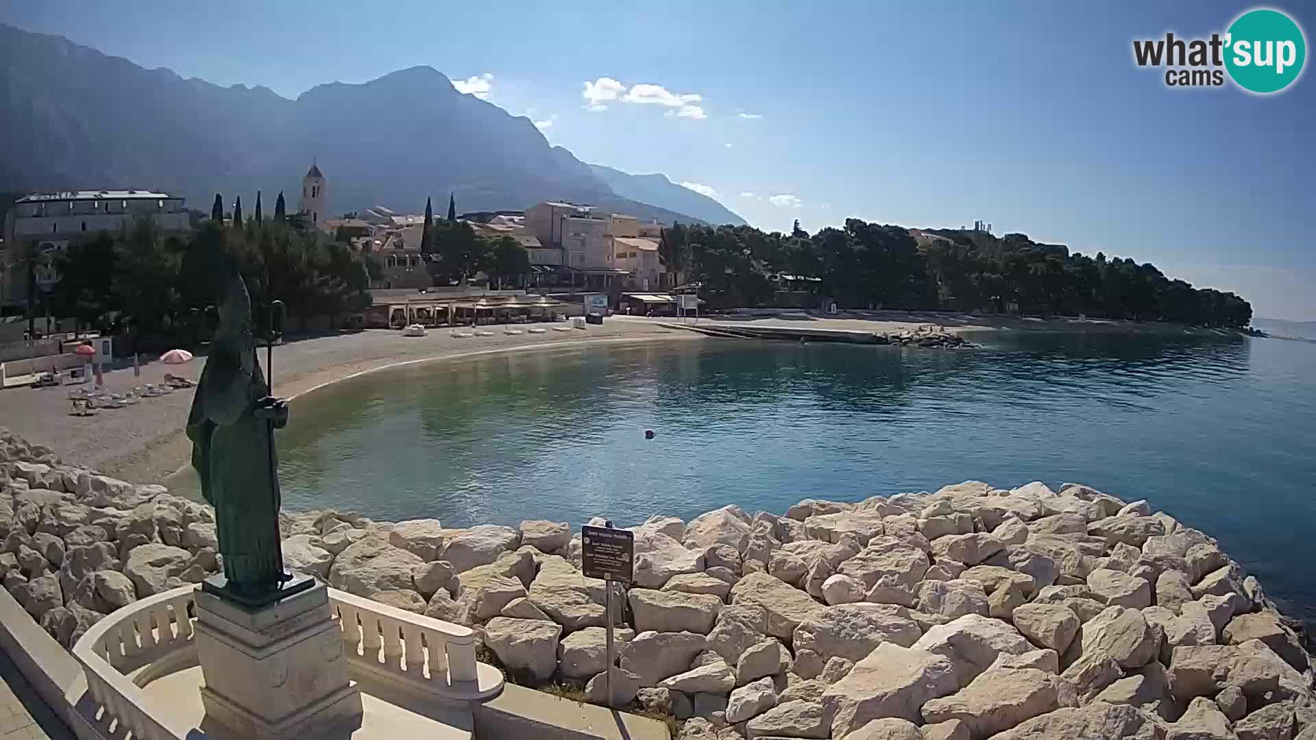 Spletna kamera Baška Voda – Sv. Nikola in plaža