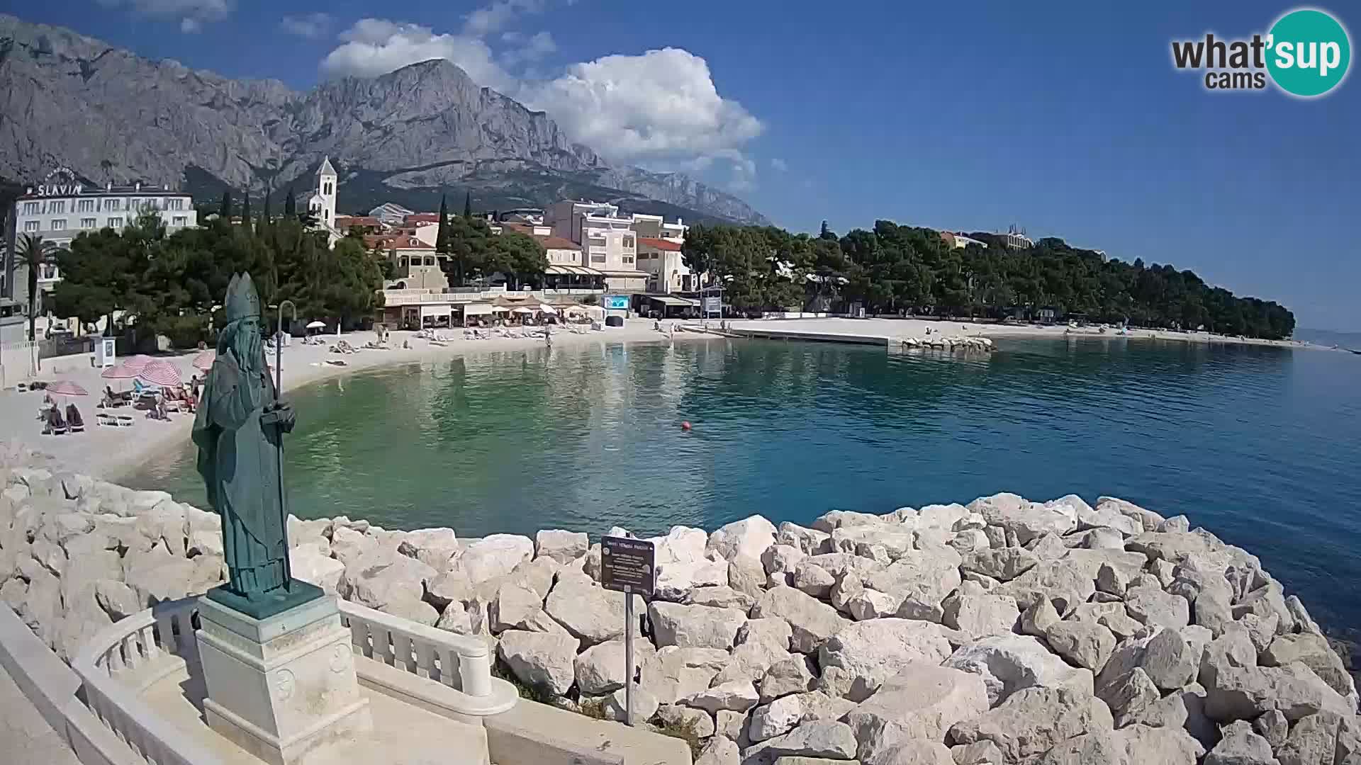Spletna kamera Baška Voda – Sv. Nikola in plaža