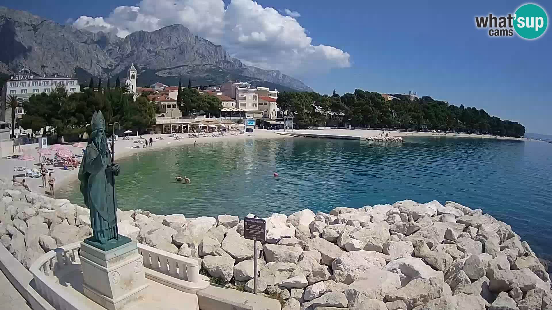 Spletna kamera Baška Voda – Sv. Nikola in plaža