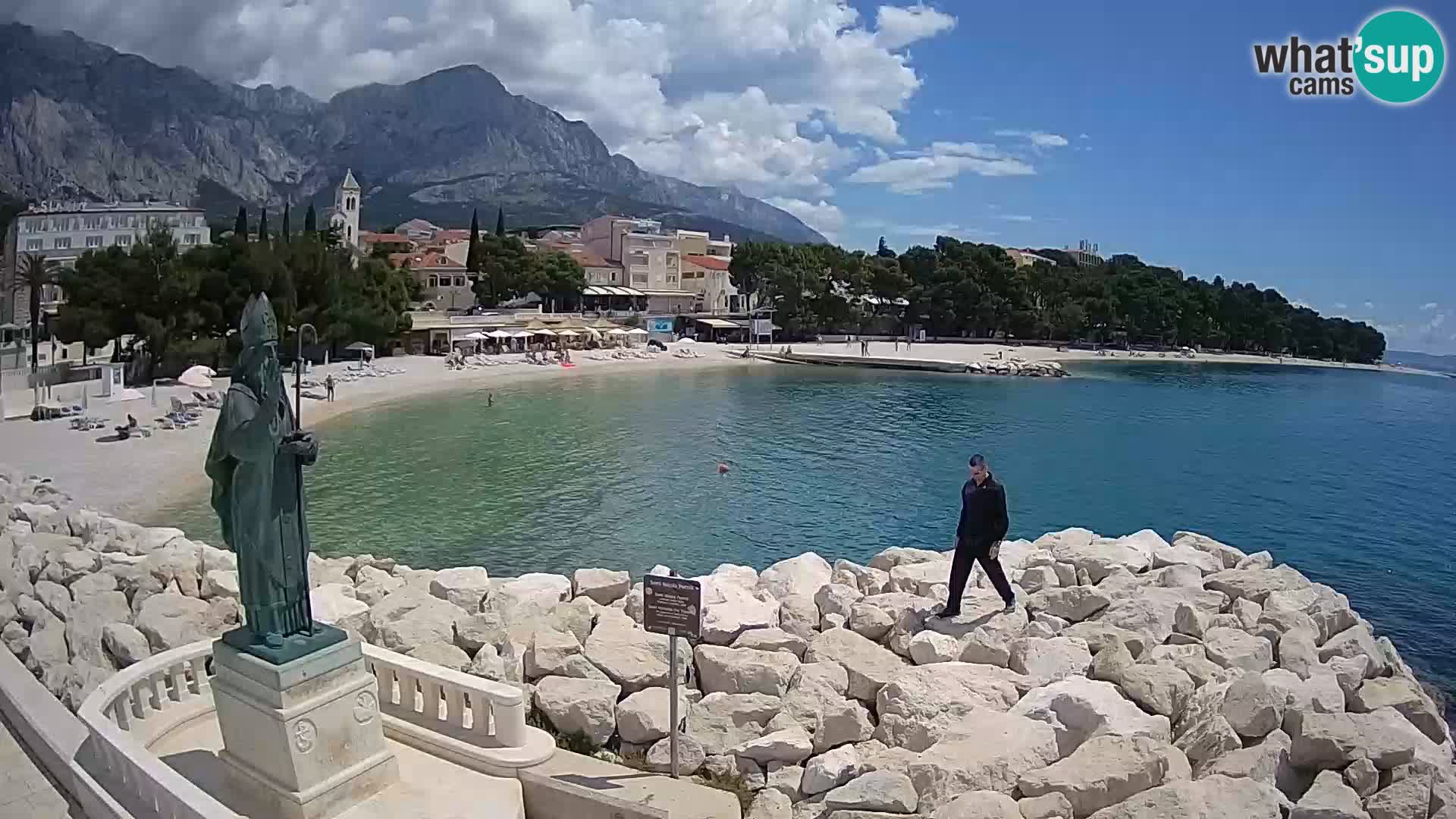 Spletna kamera Baška Voda – Sv. Nikola in plaža