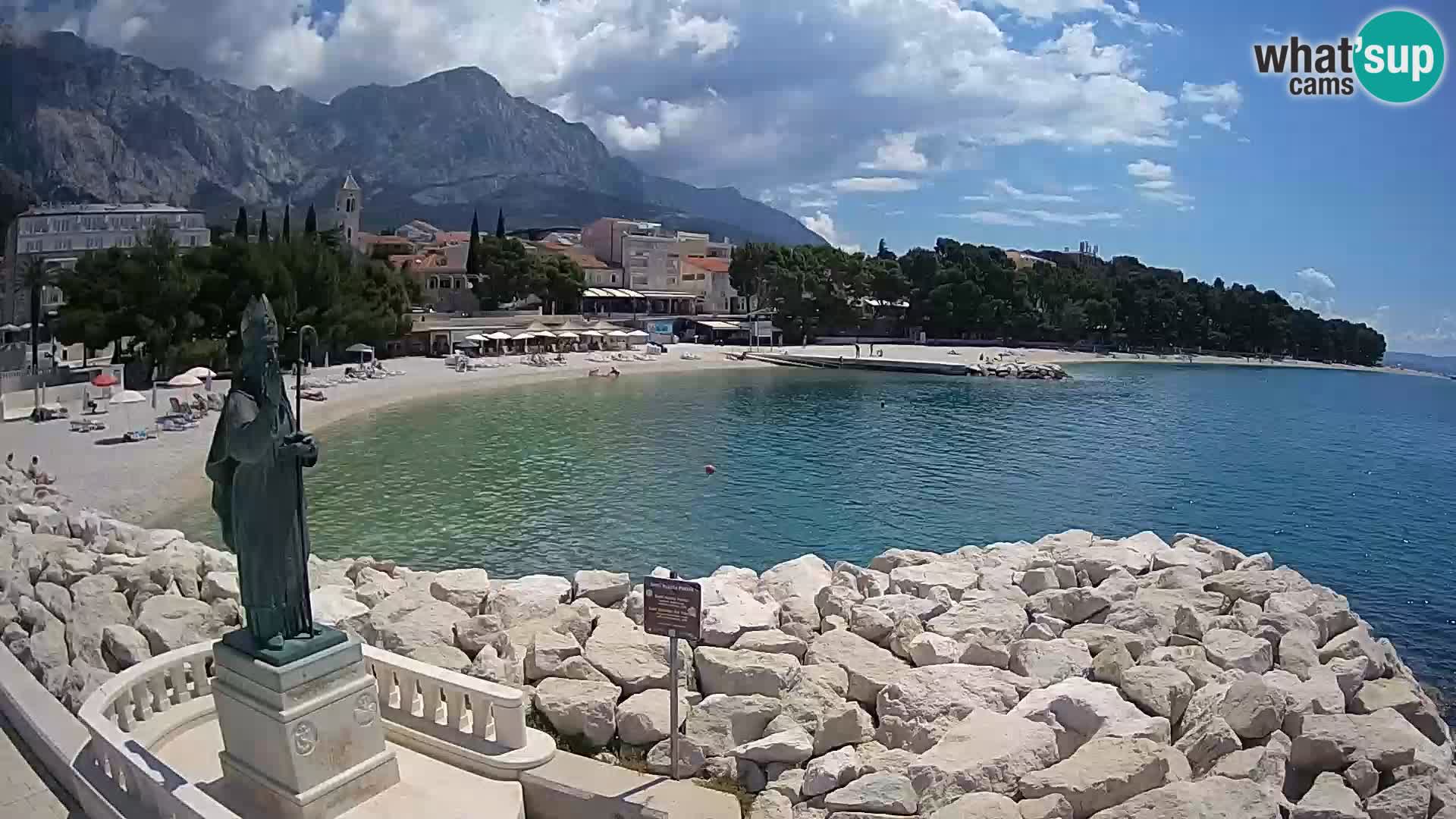Spletna kamera Baška Voda – Sv. Nikola in plaža
