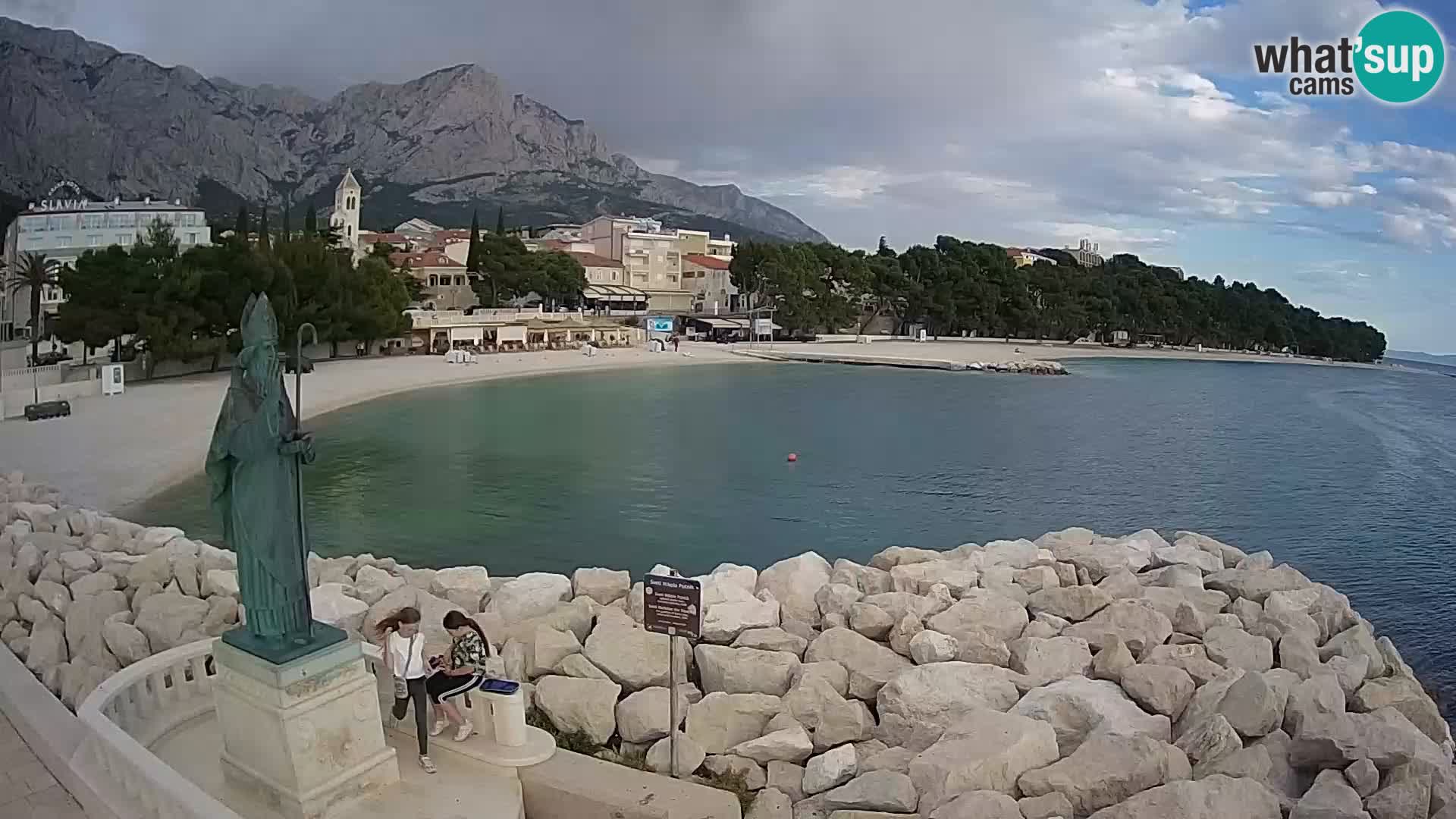 Spletna kamera Baška Voda – Sv. Nikola in plaža