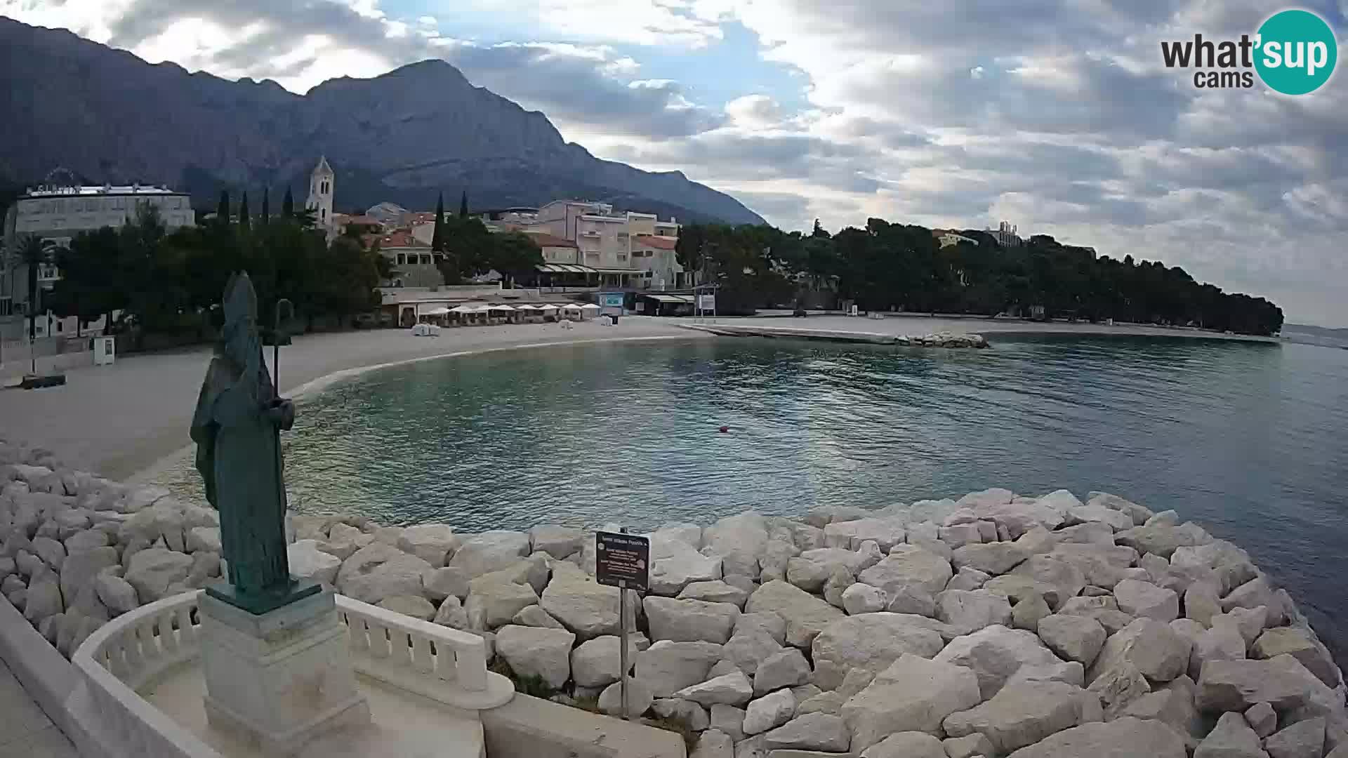 Spletna kamera Baška Voda – Sv. Nikola in plaža