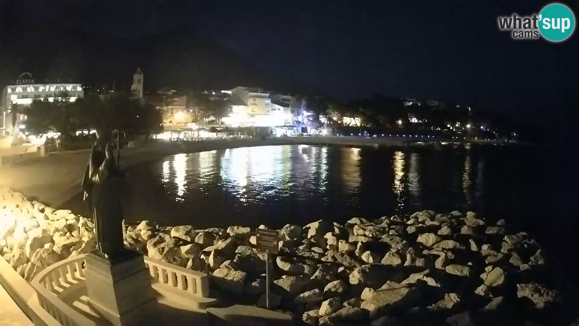 Webcam Baška Voda Croatia | Saint Nikola and beach
