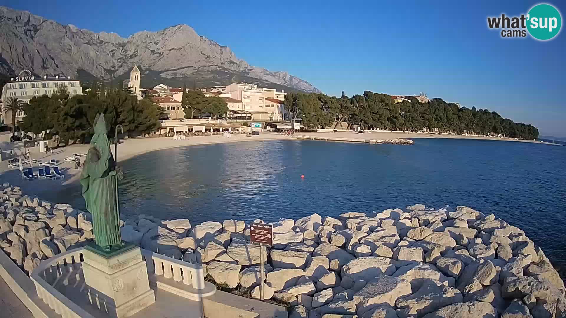 Spletna kamera Baška Voda – Sv. Nikola in plaža
