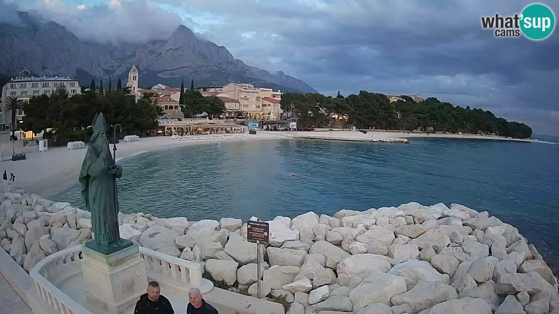 Webcam Baška Voda – Saint Nikola and beach