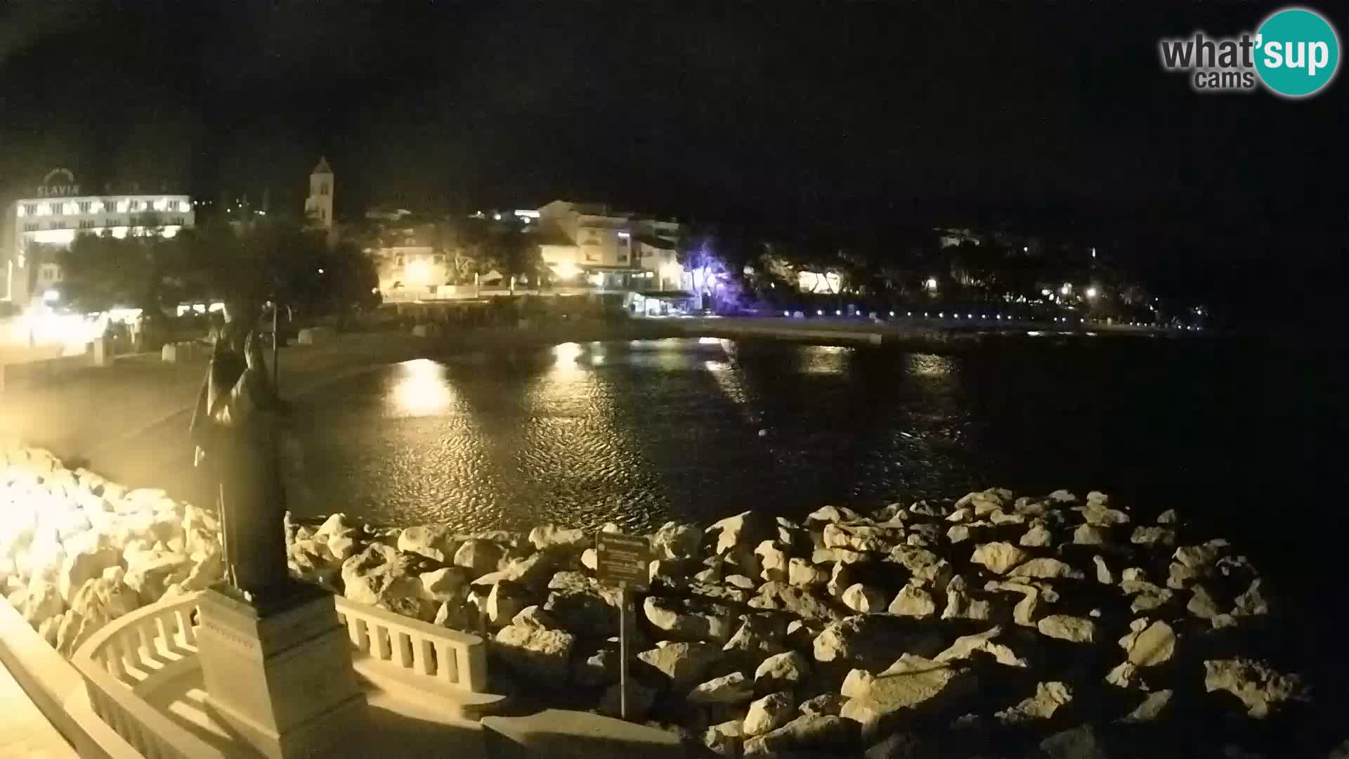 Spletna kamera Baška Voda – Sv. Nikola in plaža