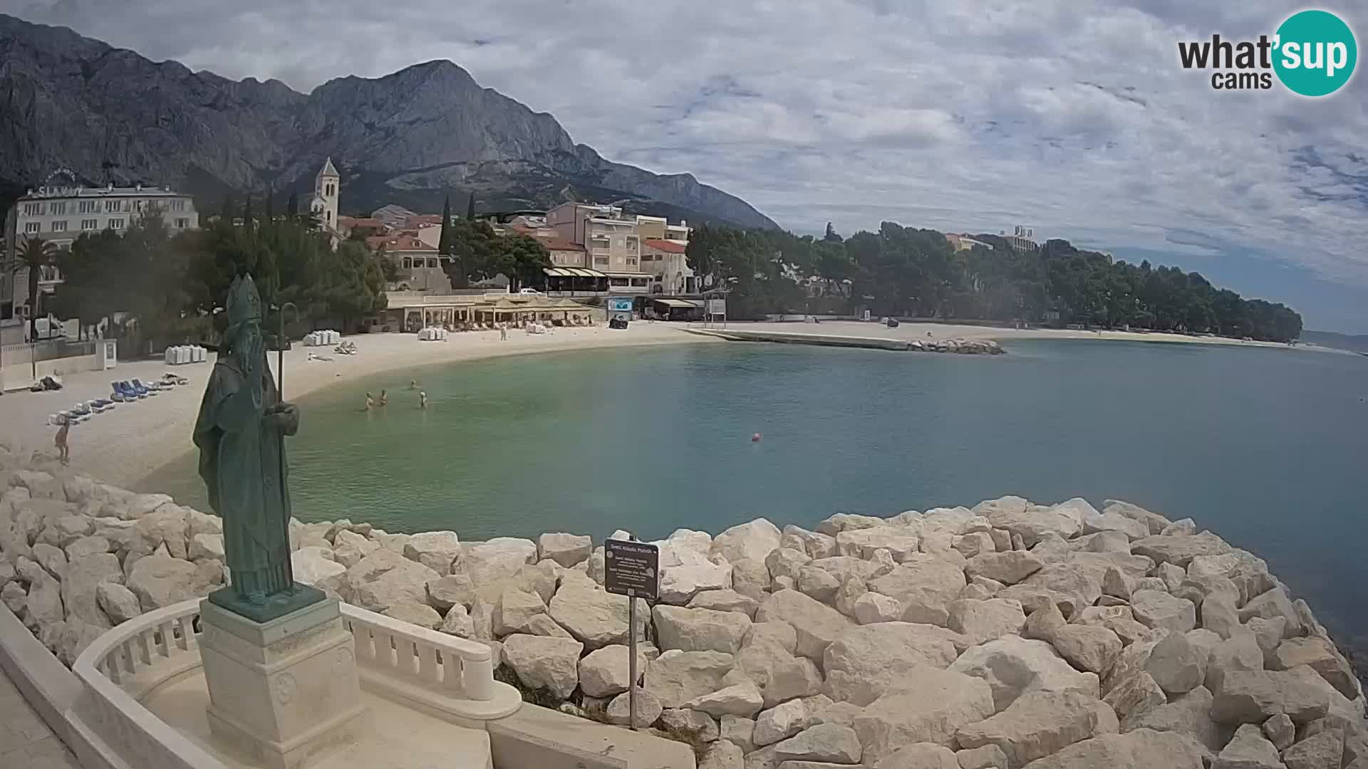 Spletna kamera Baška Voda – Sv. Nikola in plaža