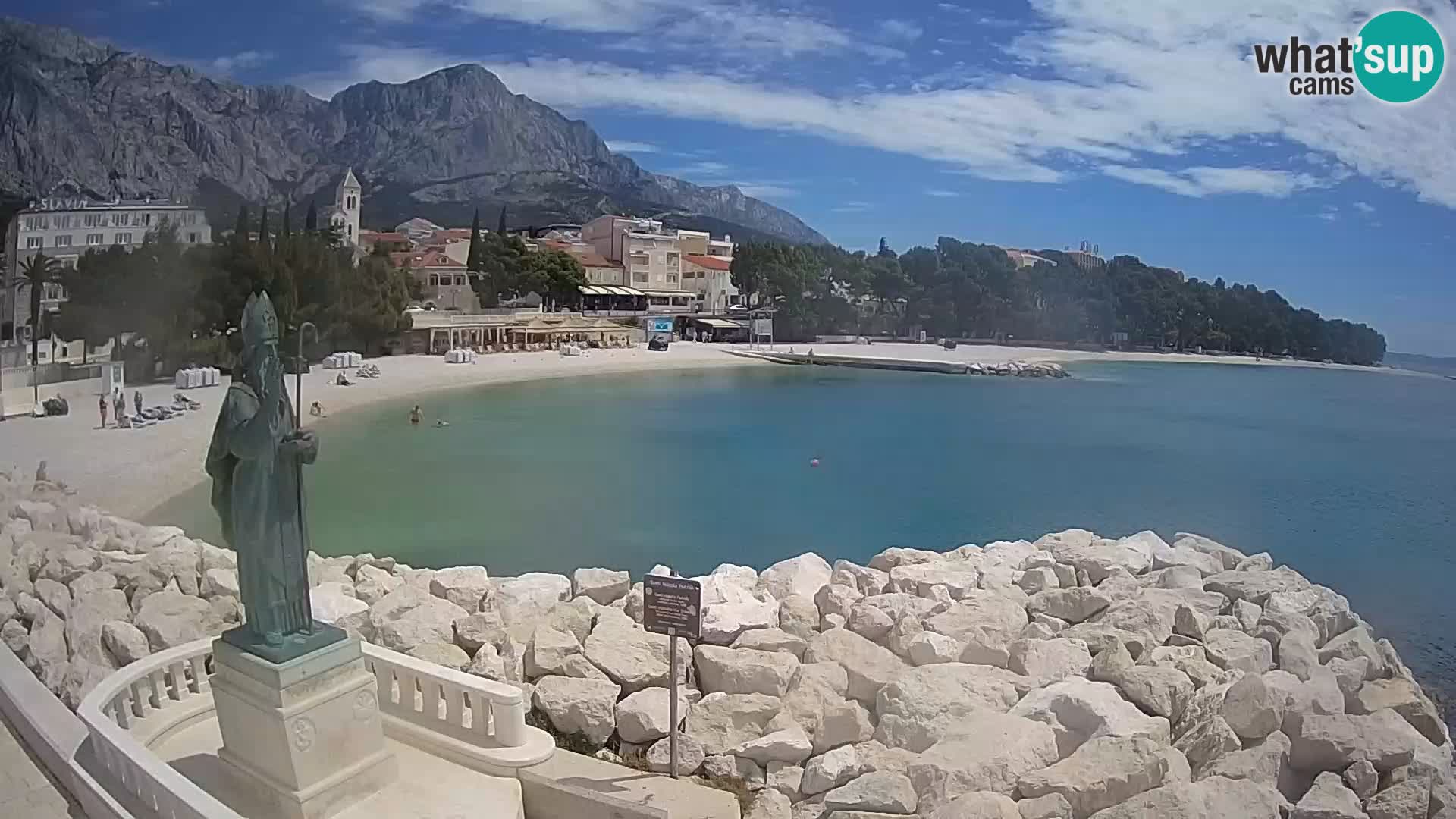 Web kamera Baška Voda – Sv. Nikola i plaža