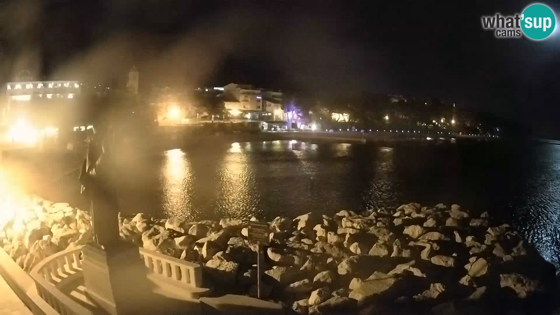 Webcam Baška Voda – Saint Nikola and beach