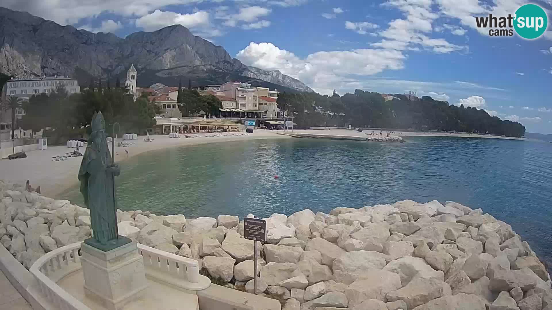 Webcam Baška Voda – Saint Nikola and beach