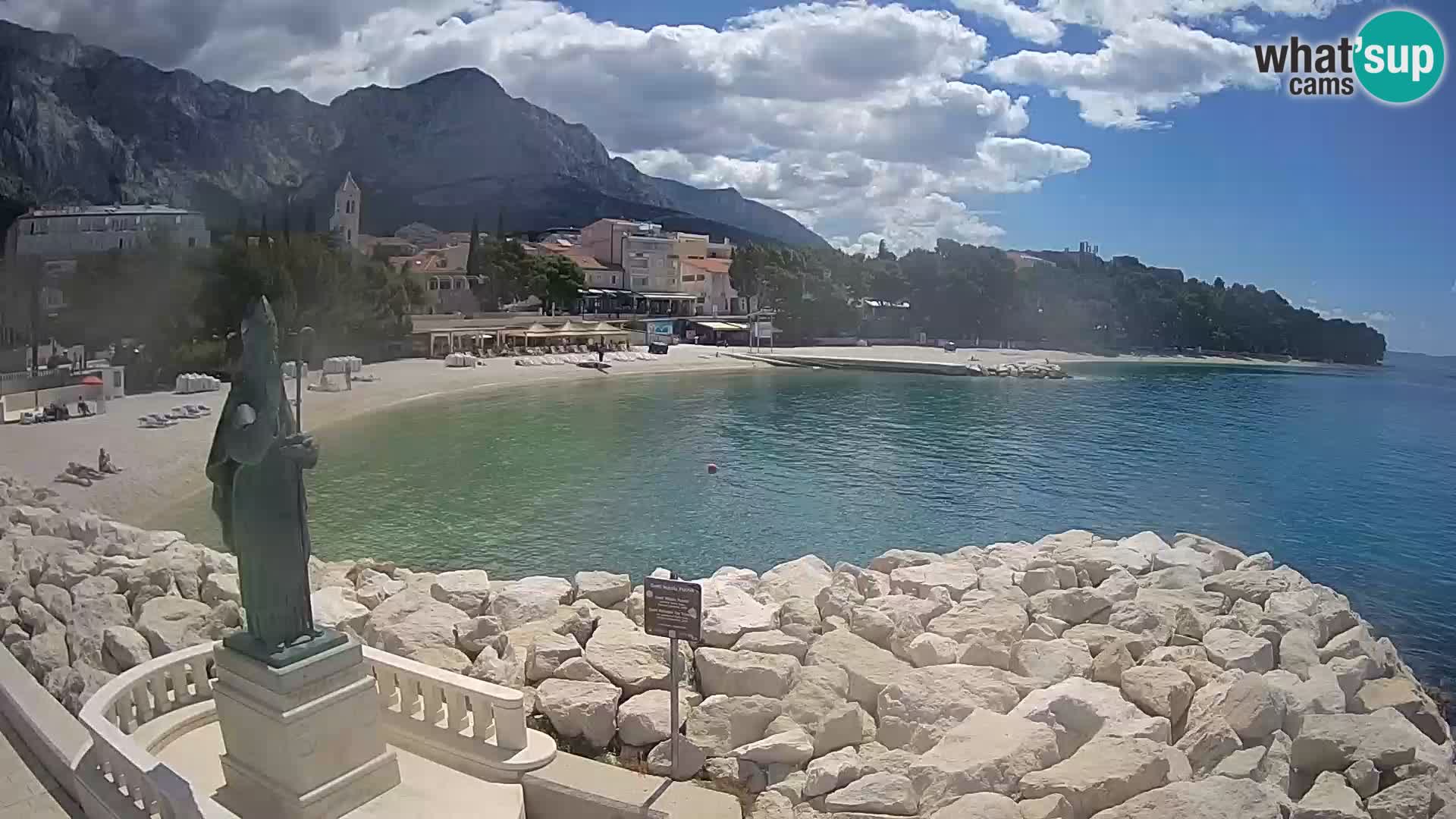 Webcam Baška Voda – Saint Nikola and beach