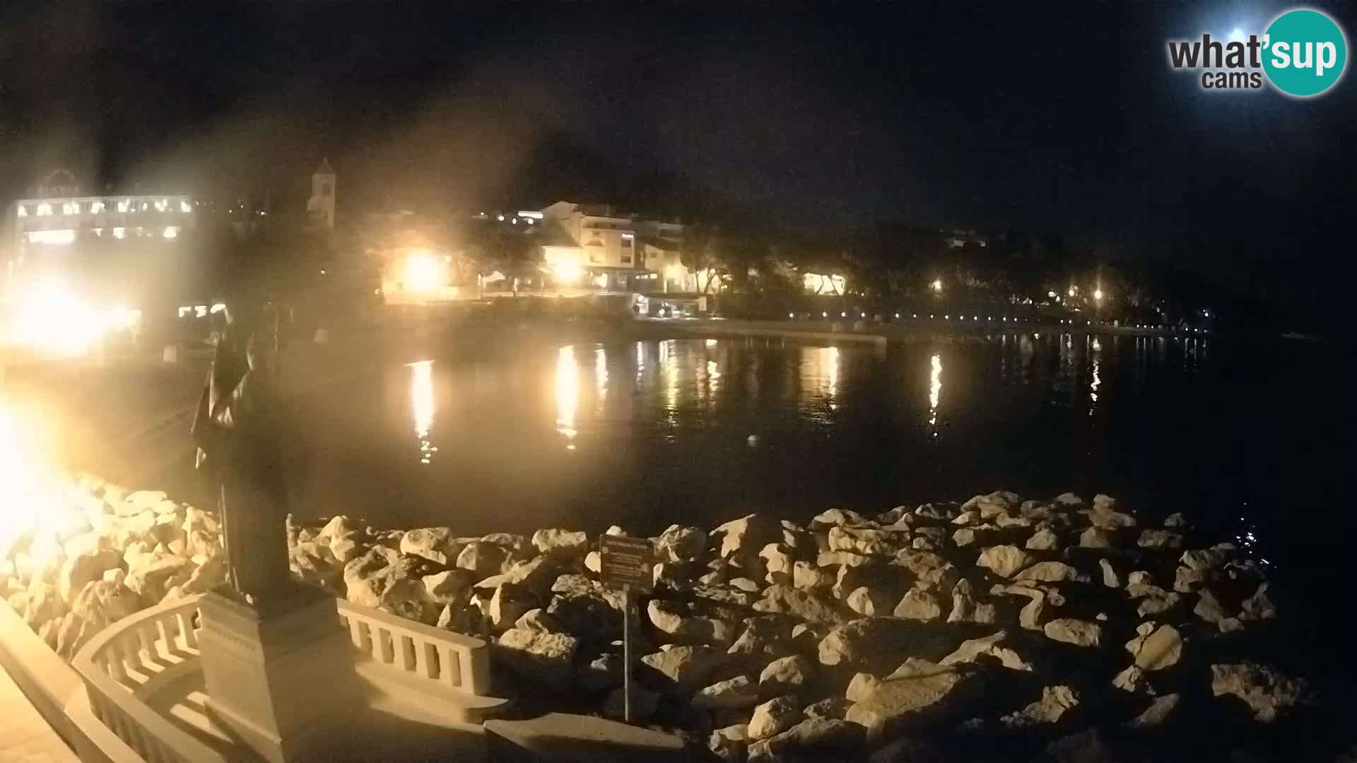Webcam Baška Voda – Saint Nikola and beach