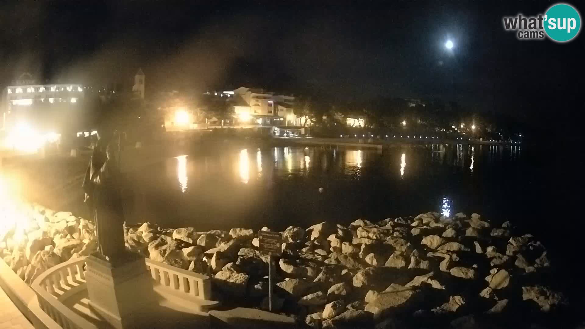 Webcam Baška Voda – Saint Nikola and beach