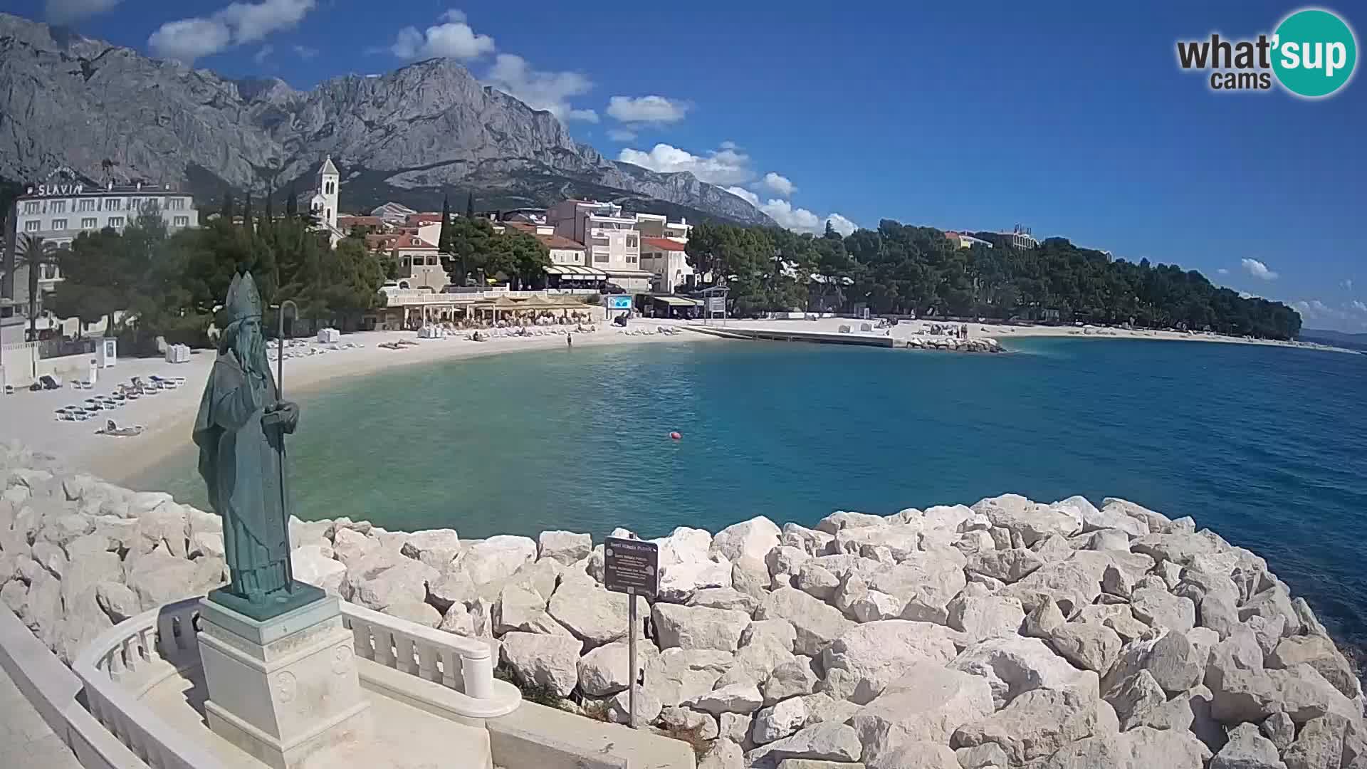 Spletna kamera Baška Voda – Sv. Nikola in plaža