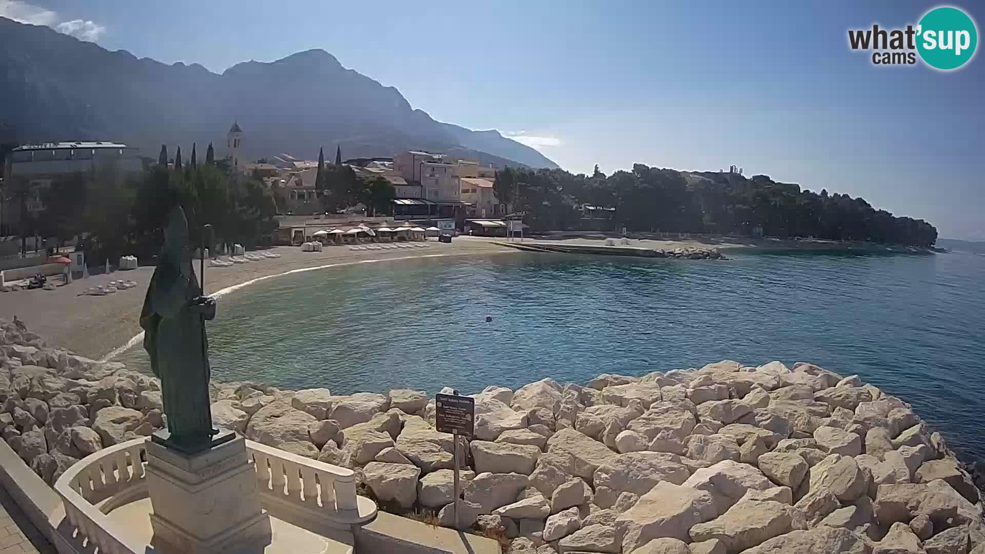 Spletna kamera Baška Voda – Sv. Nikola in plaža