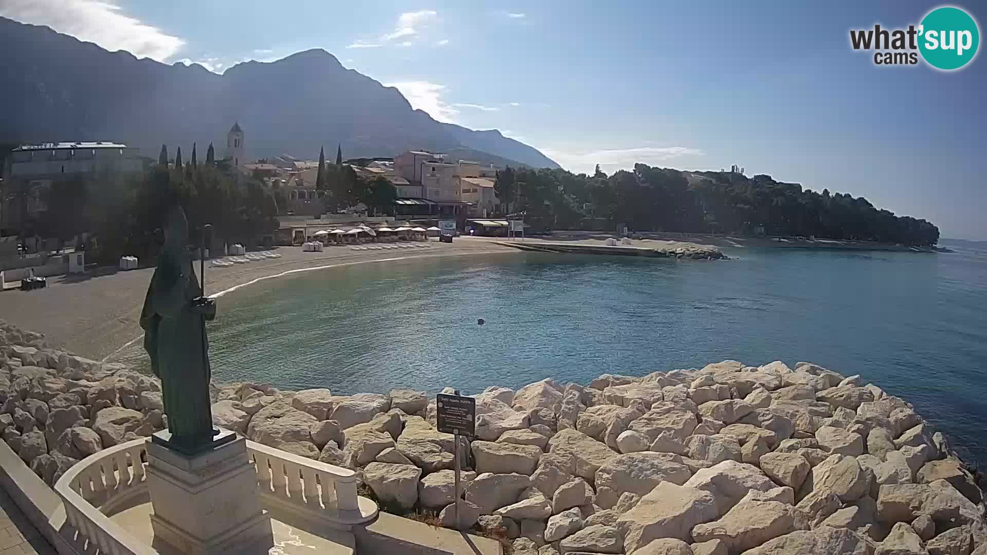 Spletna kamera Baška Voda – Sv. Nikola in plaža