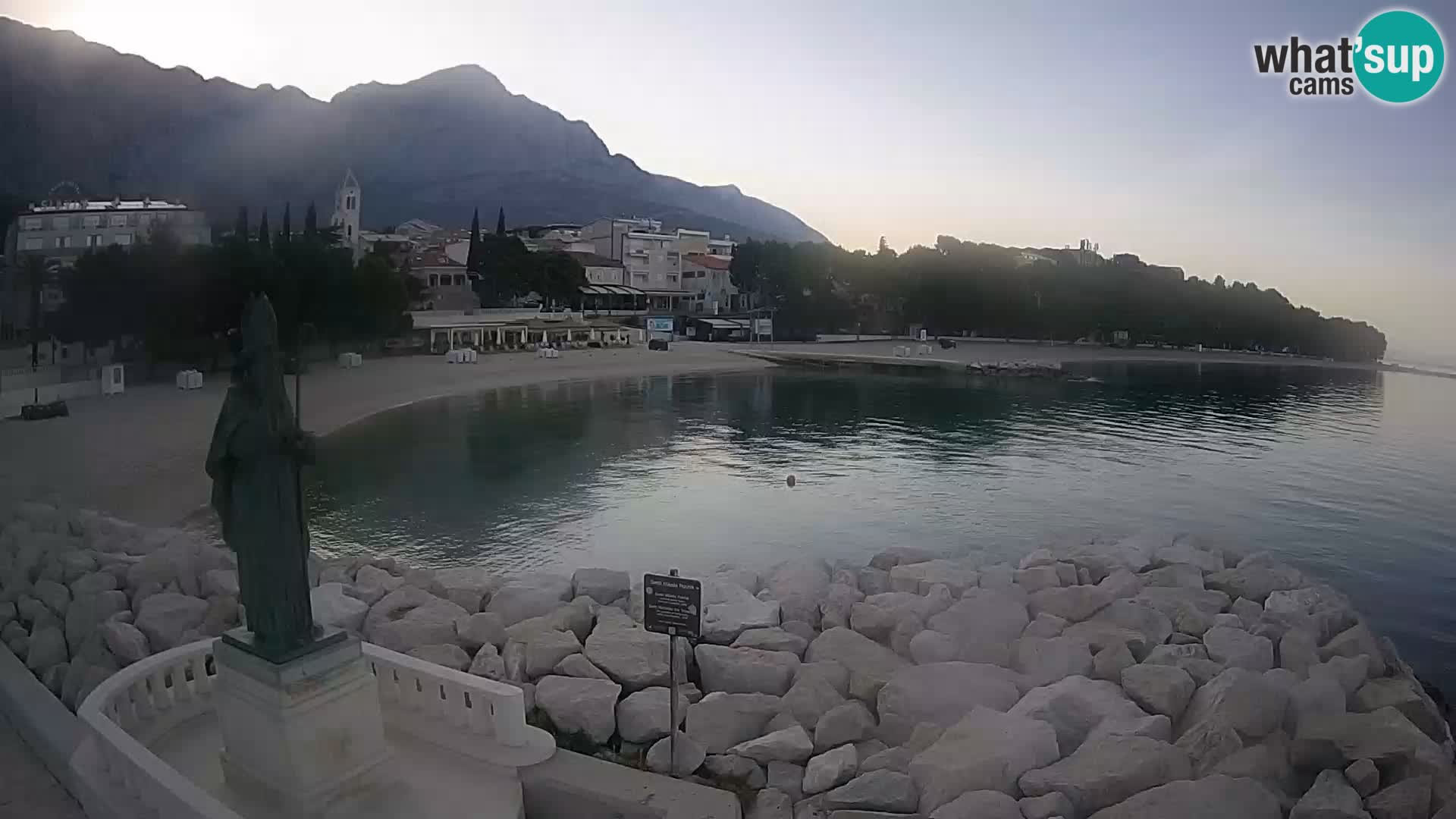 Spletna kamera Baška Voda – Sv. Nikola in plaža