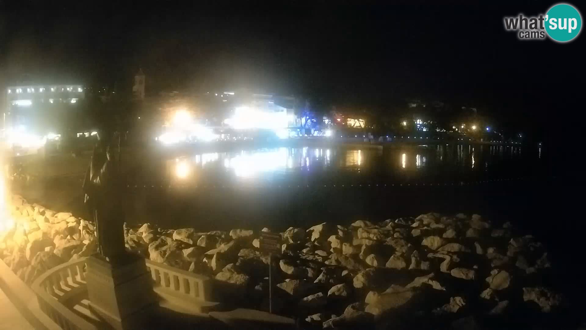 Webcam Baška Voda Croatia | Saint Nikola and beach