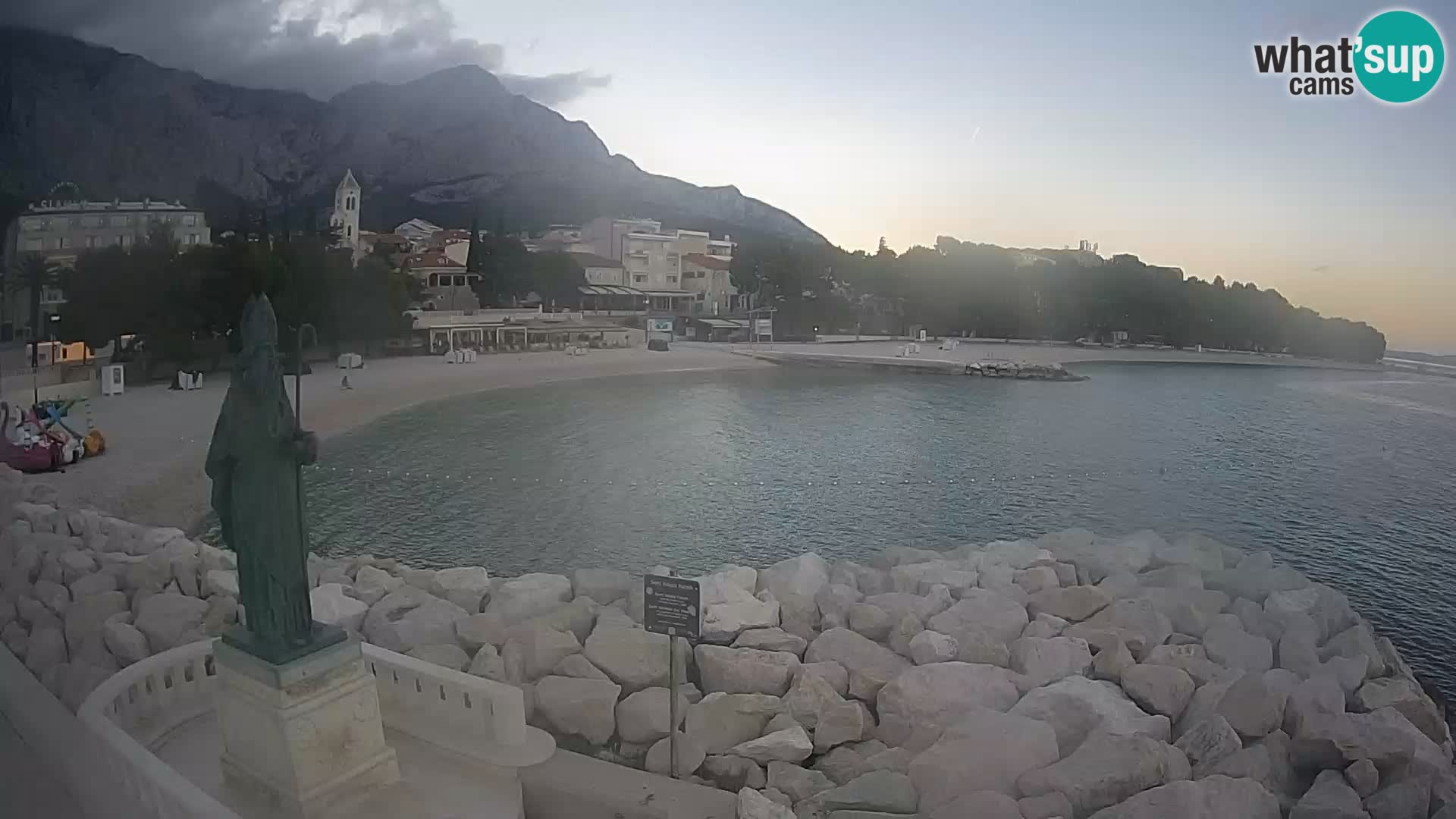 Spletna kamera Baška Voda – Sv. Nikola in plaža