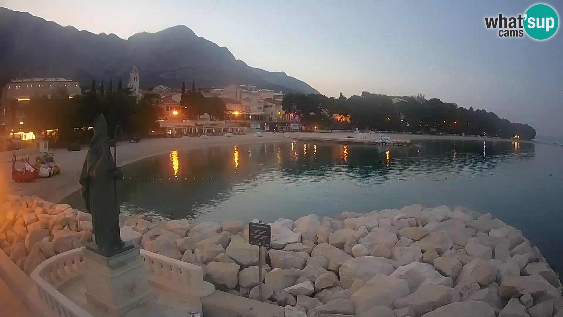 Spletna kamera Baška Voda – Sv. Nikola in plaža