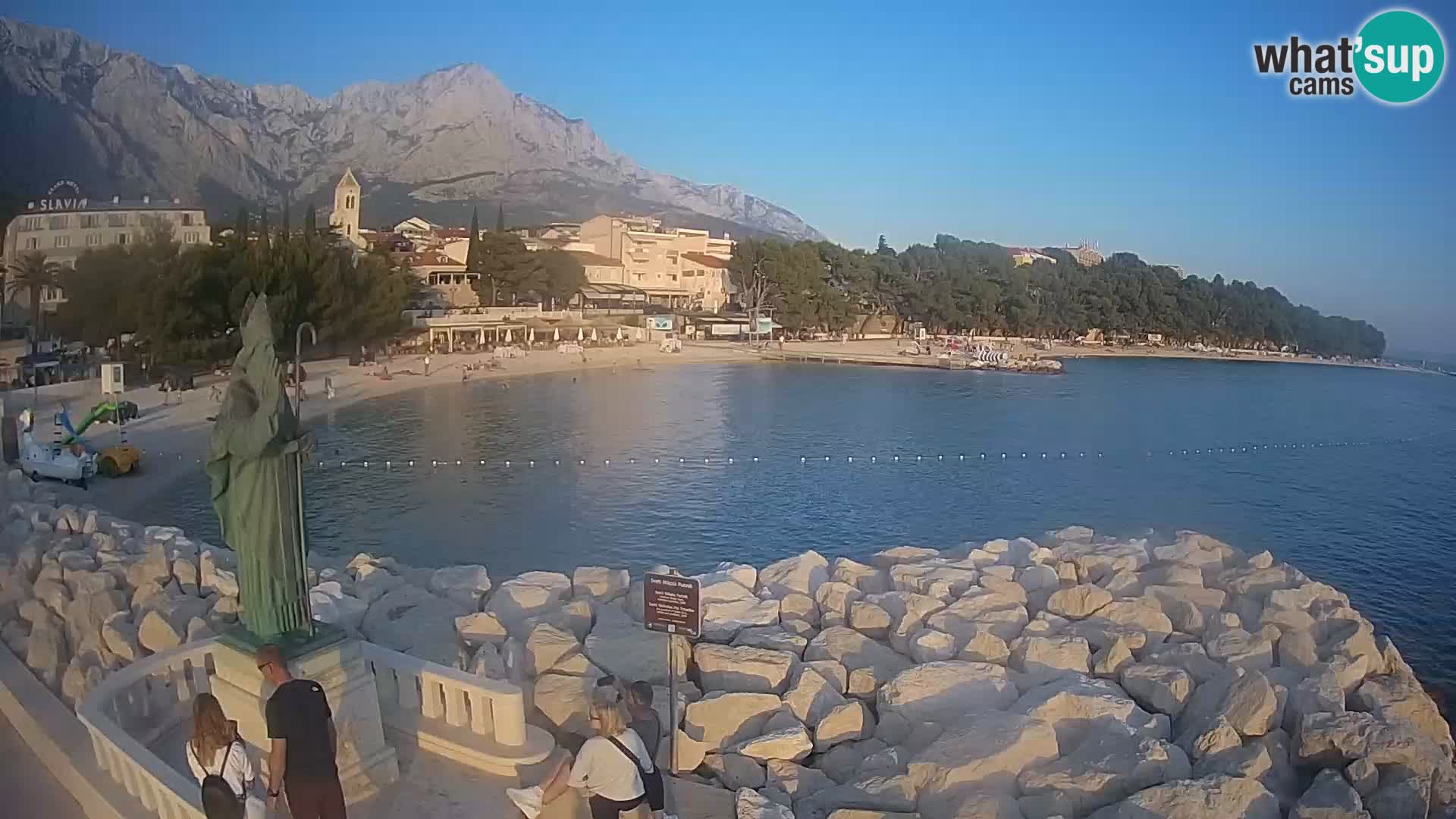 Webcam Baška Voda Croatia | Saint Nikola and beach