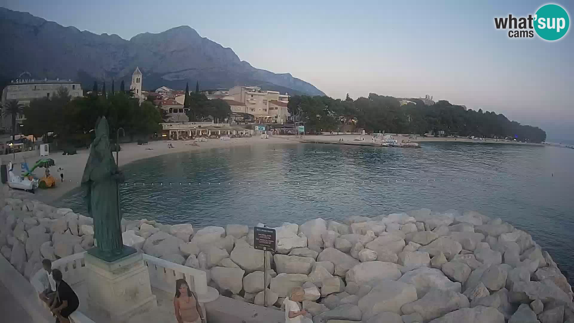 Webcam Baška Voda Croatia | Saint Nikola and beach