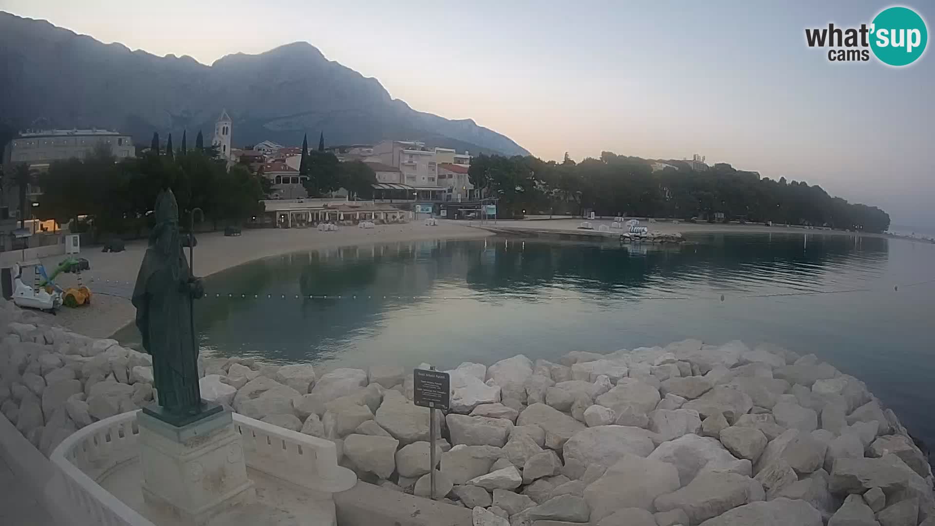 Webcam live Baška Voda – St. Nikola und Strand