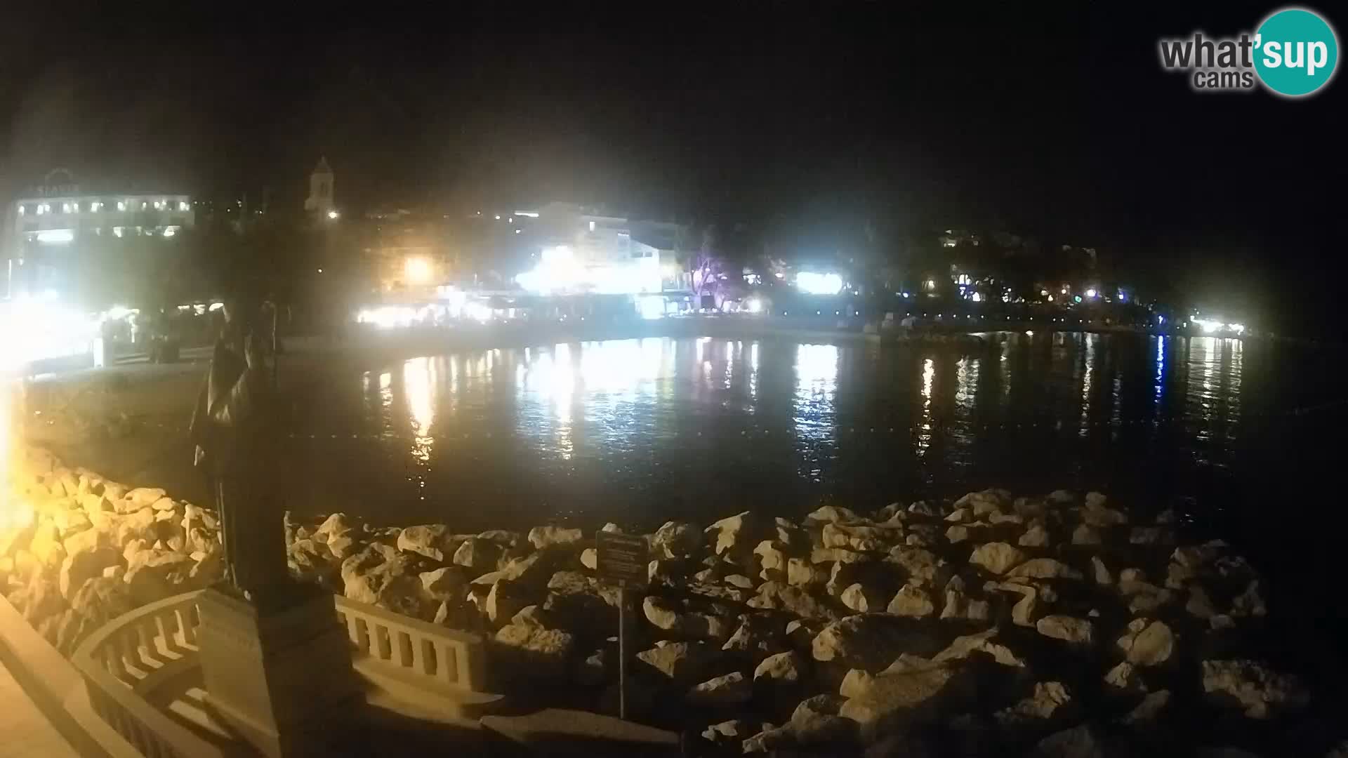 Webcam Baška Voda Croatia | Saint Nikola and beach