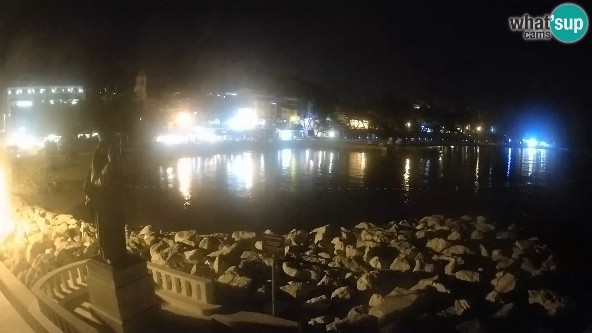 Webcam Baška Voda Croatia | Saint Nikola and beach