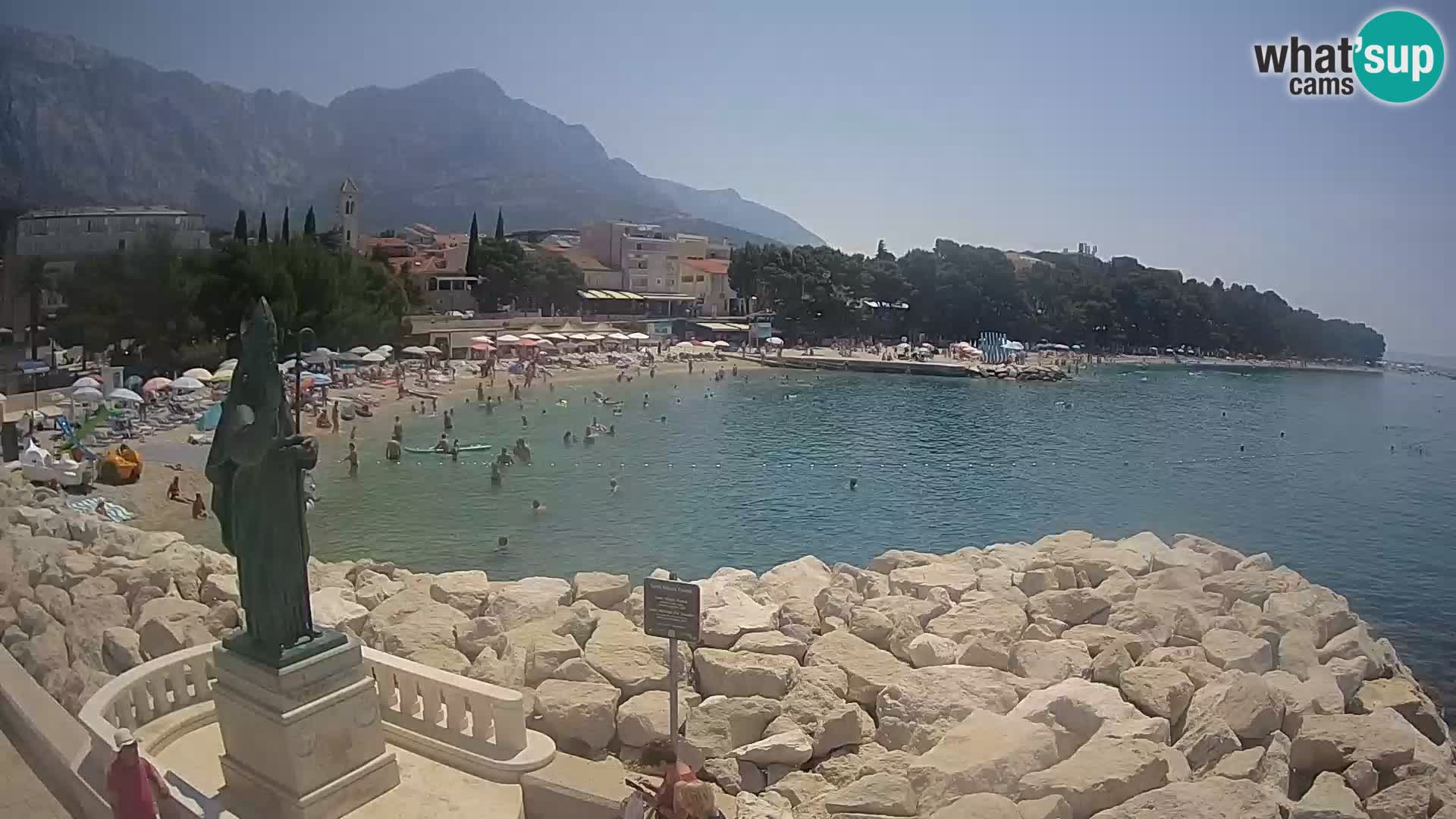 Webcam live Baška Voda – St. Nikola und Strand