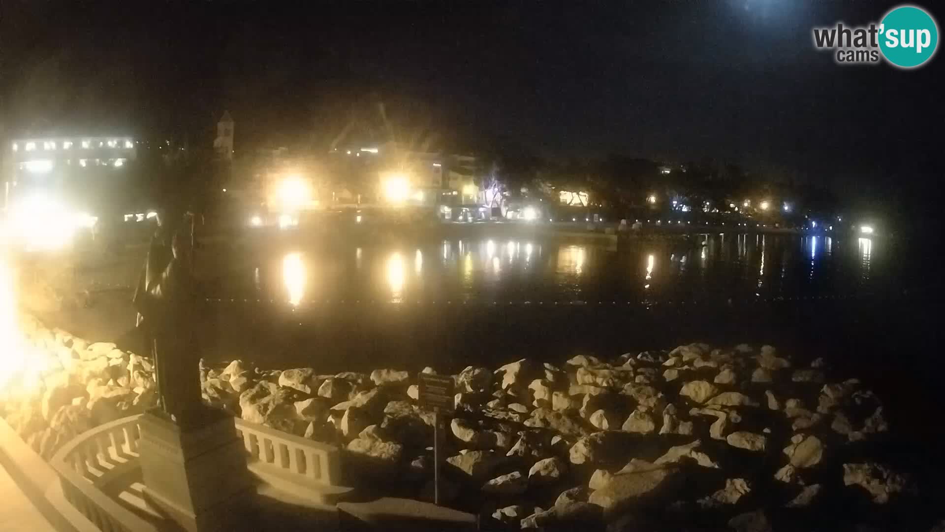 Webcam Baška Voda Croatia | Saint Nikola and beach