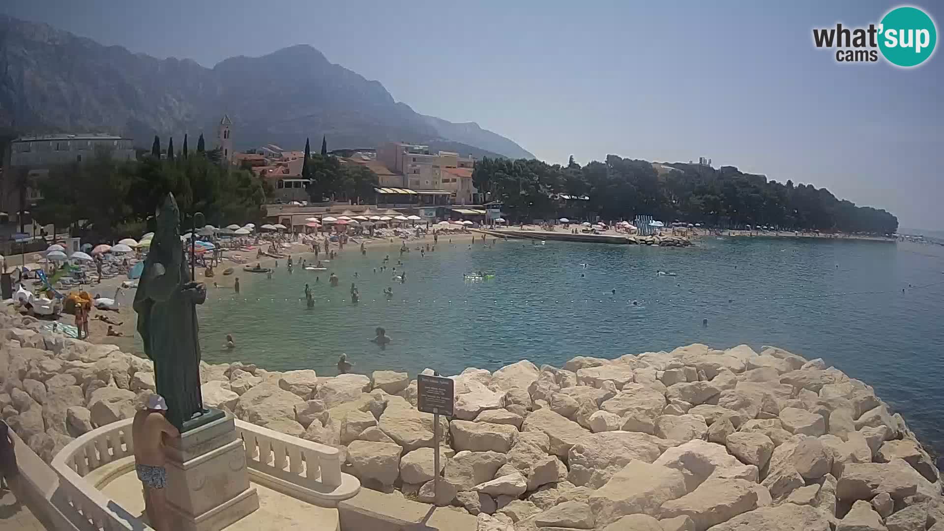 Spletna kamera Baška Voda – Sv. Nikola in plaža